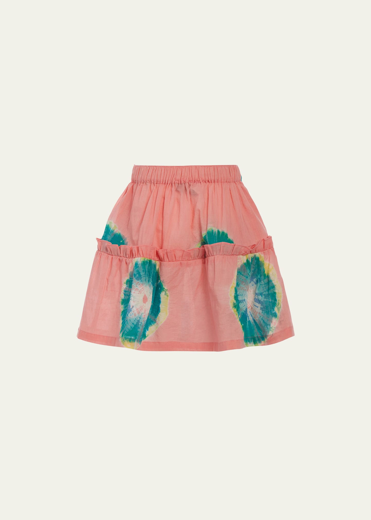 Sea Kids' Girl's Lourdes Tie-dye Tiered Mini Skirt In Pink