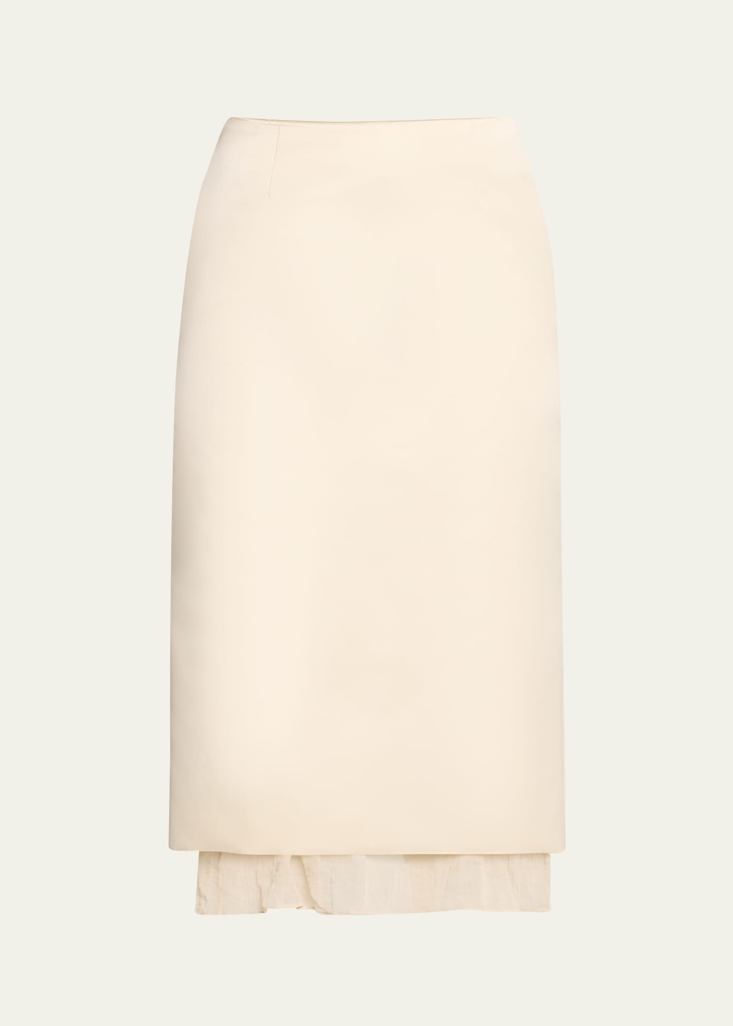 Shop Altuzarra Fannie Midi Skirt With Ruffle Trim In Ivory