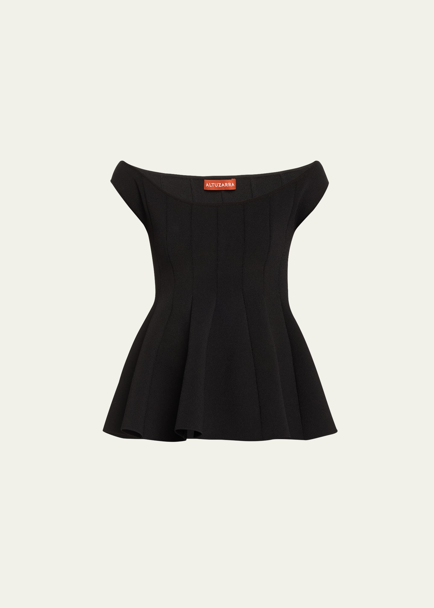 Altuzarra Simone Off the Shoulder Peplum Top in Black