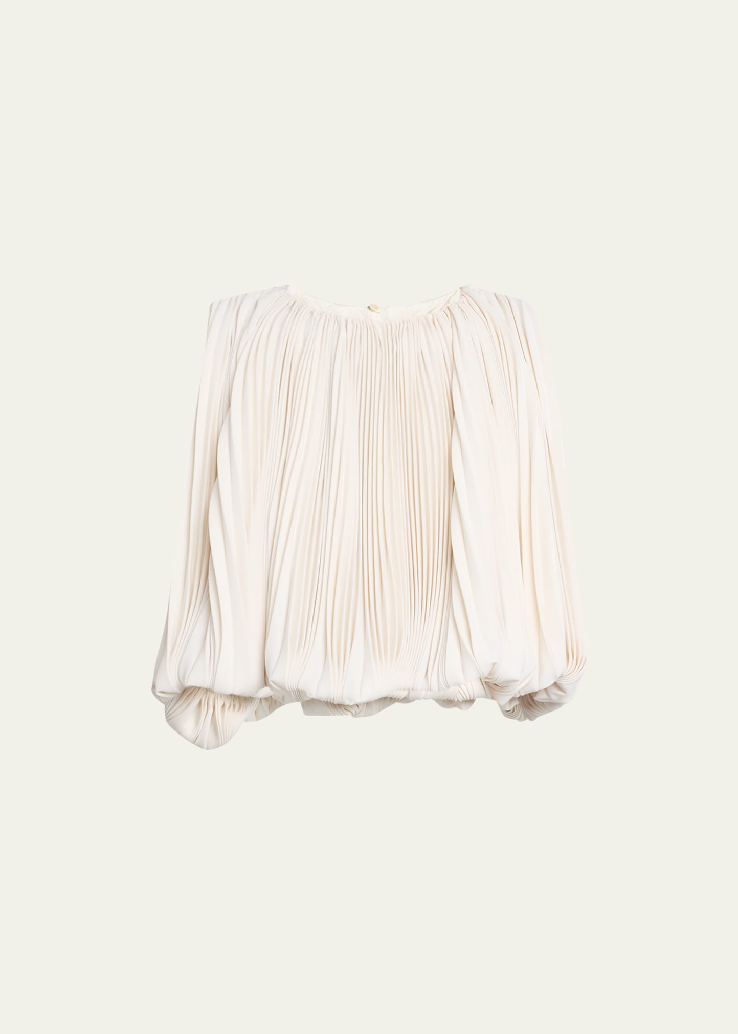 Heirlome Beatrice Sunburst Pleated Bubble Crop Top In Antique Ivory