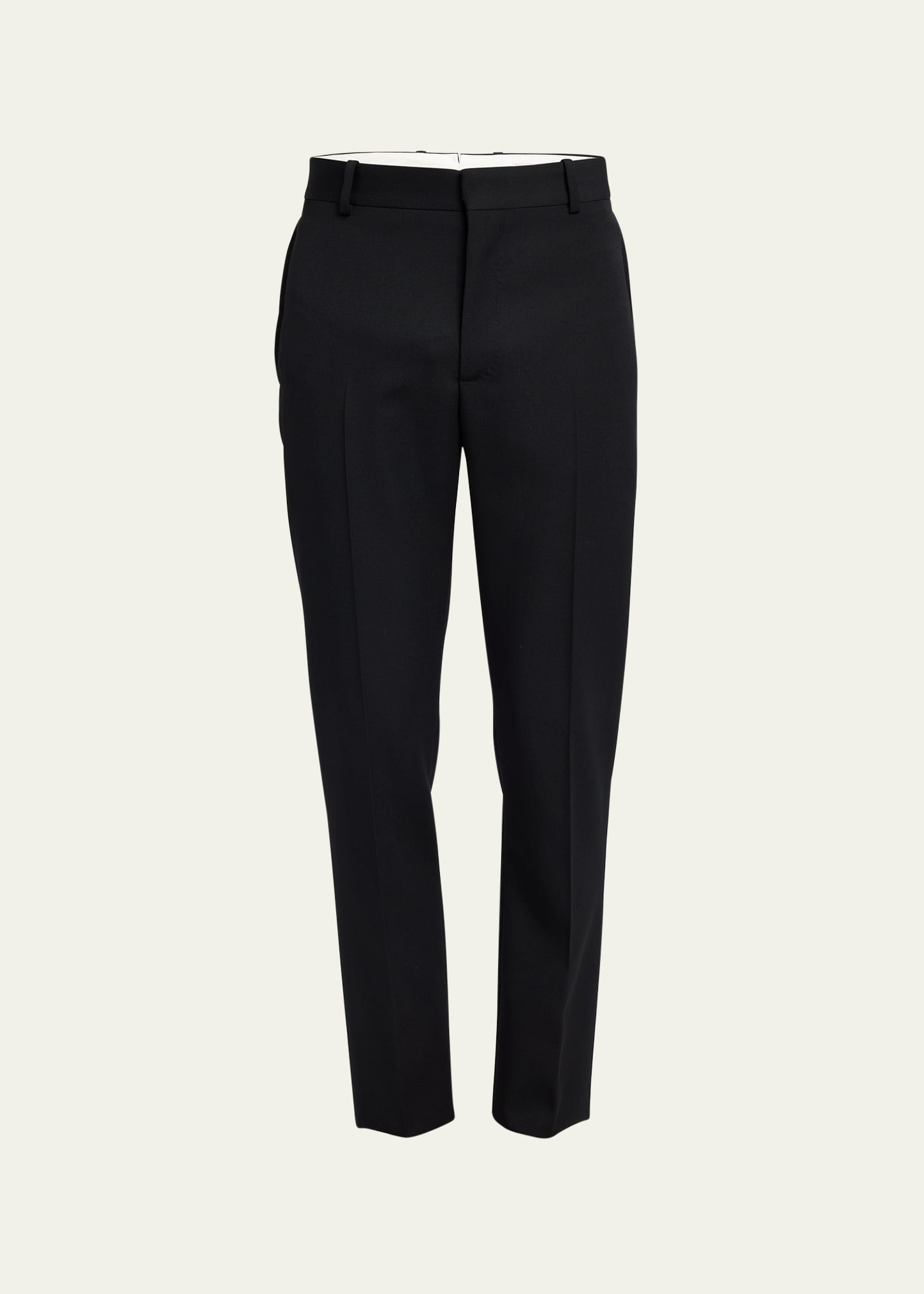 Shop Alexander Mcqueen Men's Slim Solid Wool Trousers In Black
