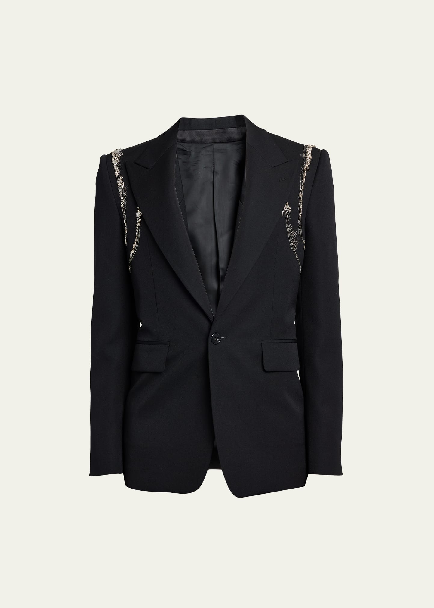 Alexander Mcqueen Eyelets Single-breasted Jacket In Black