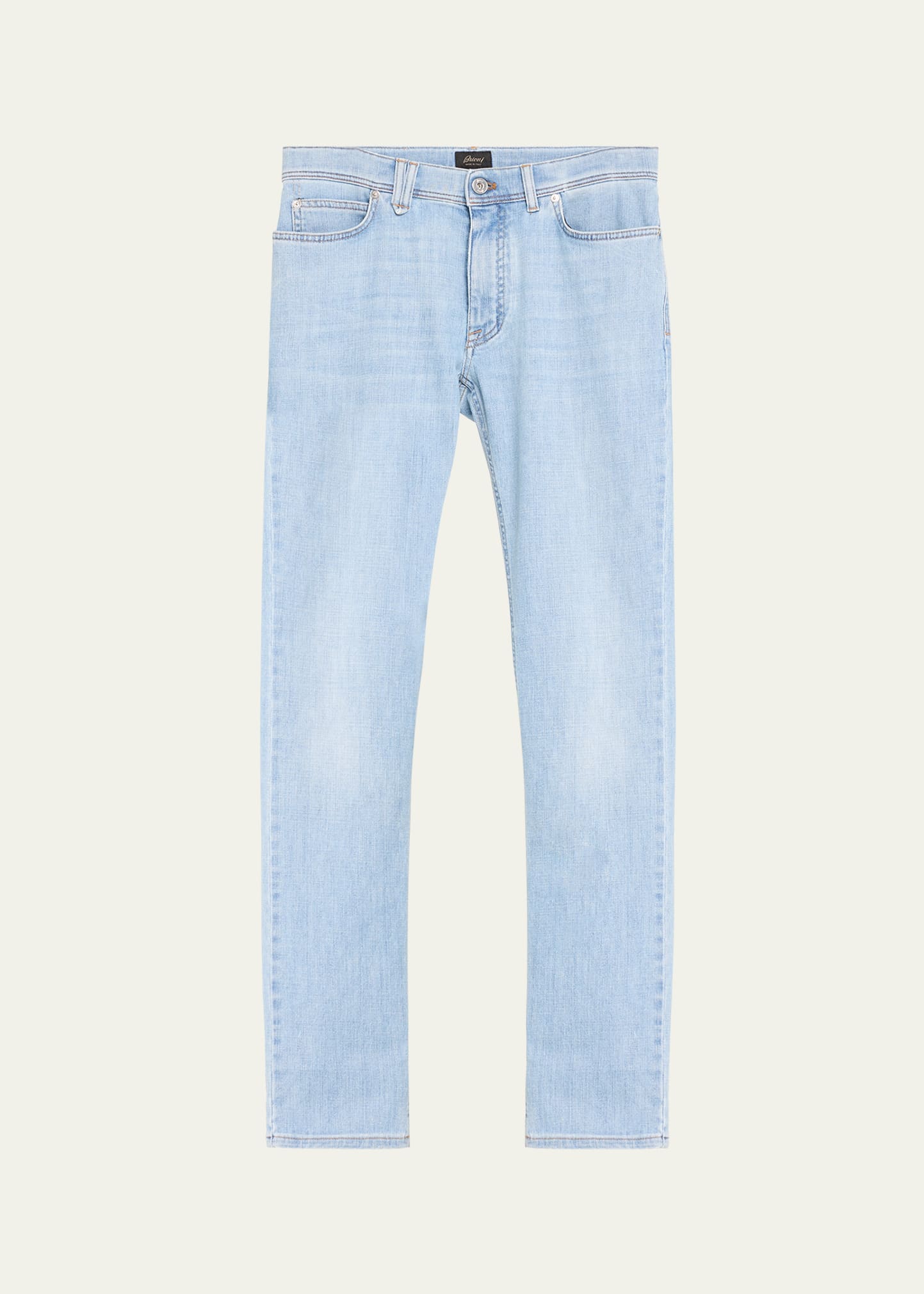 Shop Brioni Men's Slim-fit Light Wash Denim Jeans In Bluette