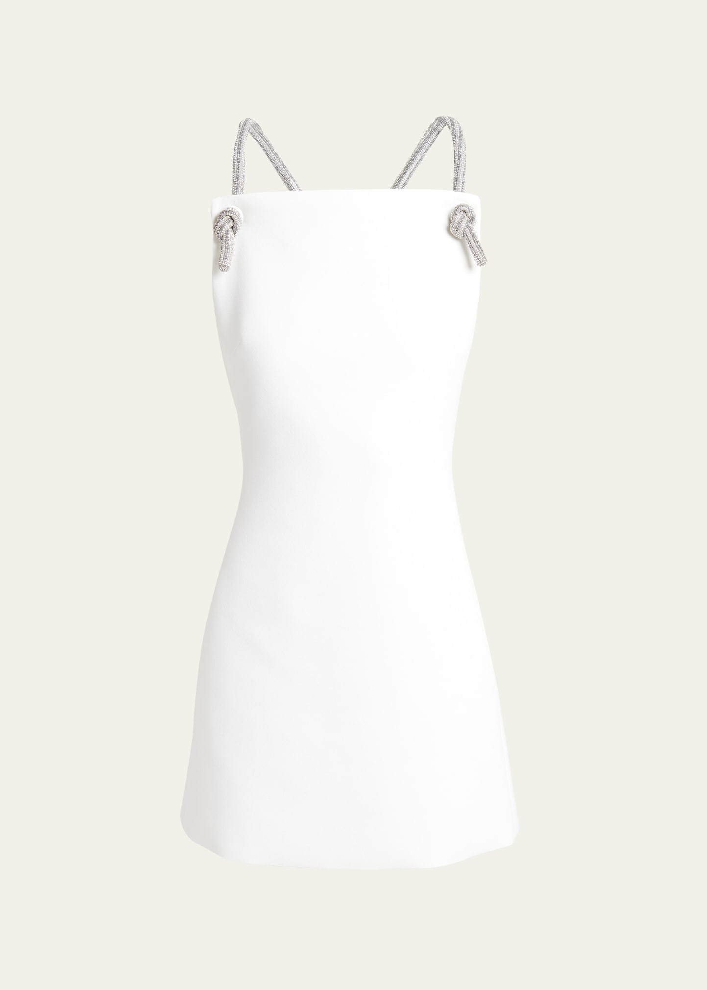 Shop Versace Embellished Rope Mini Shift Dress In Optical White