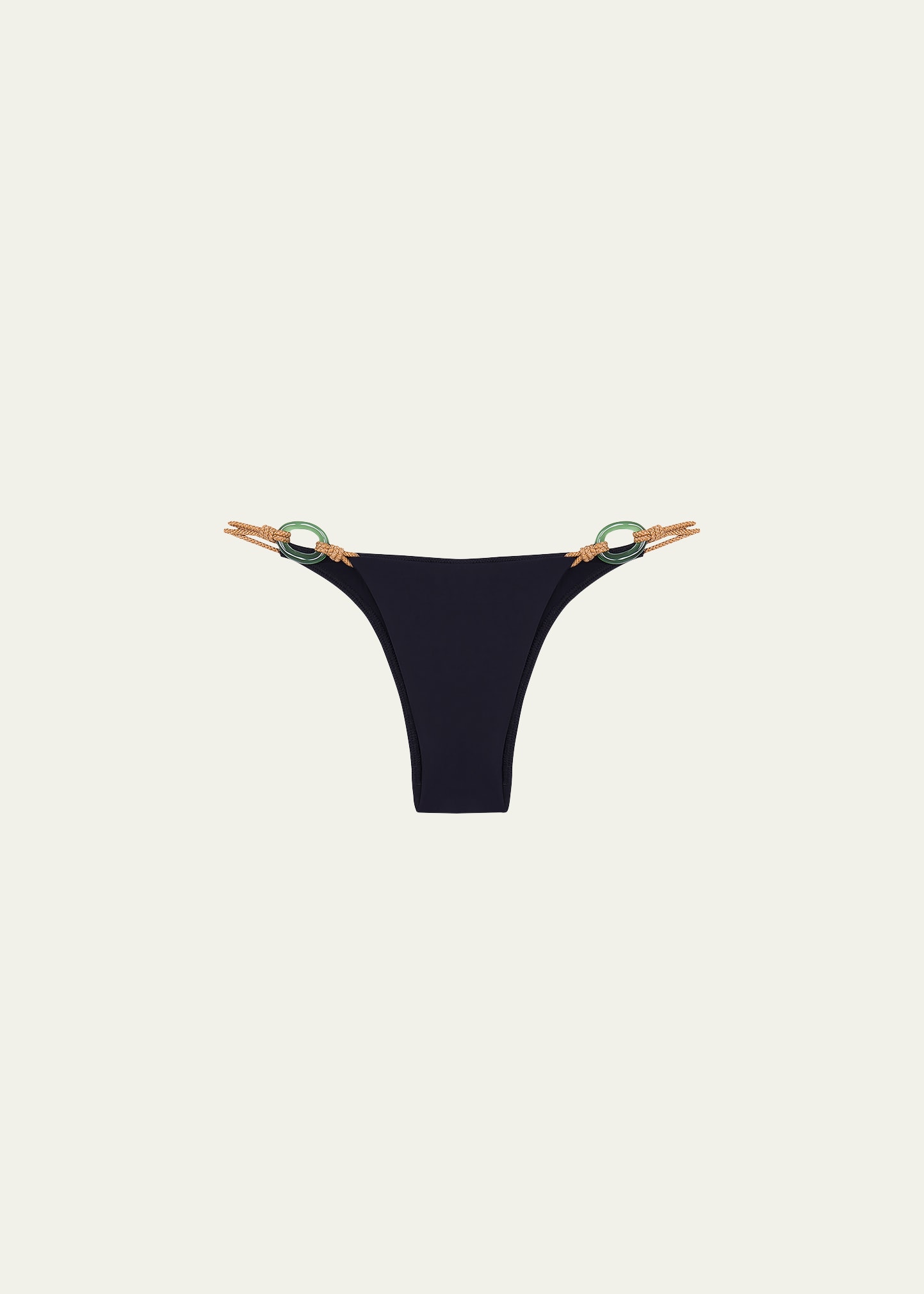Vix Solid Tuane Detail Brazilian Bikini Bottoms In Black