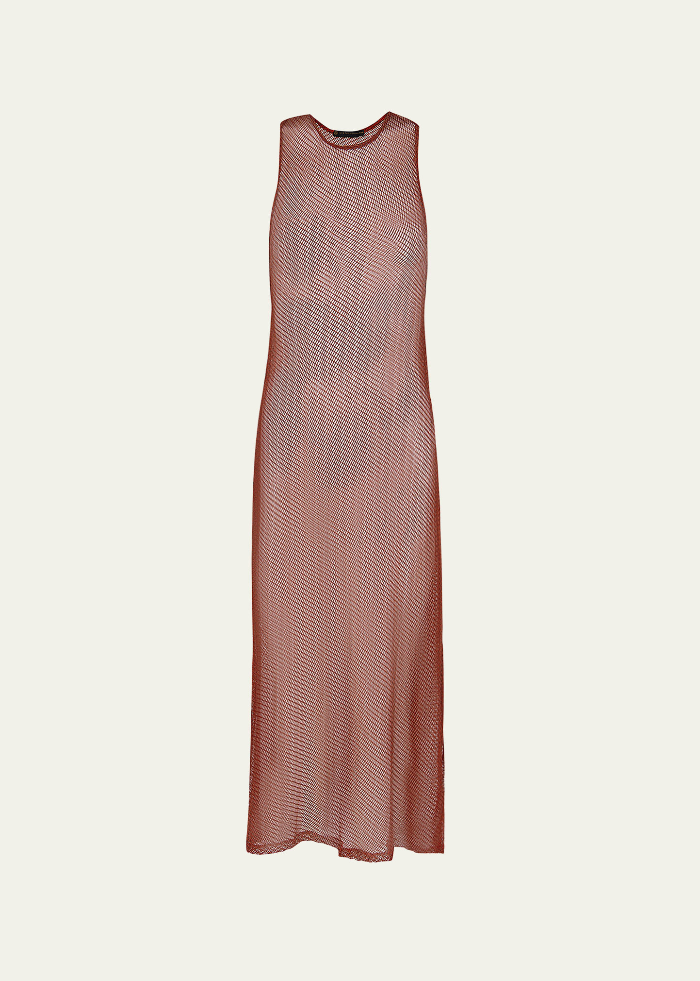 Vix Solid Twist Knit Maxi Dress Coverup In Brick