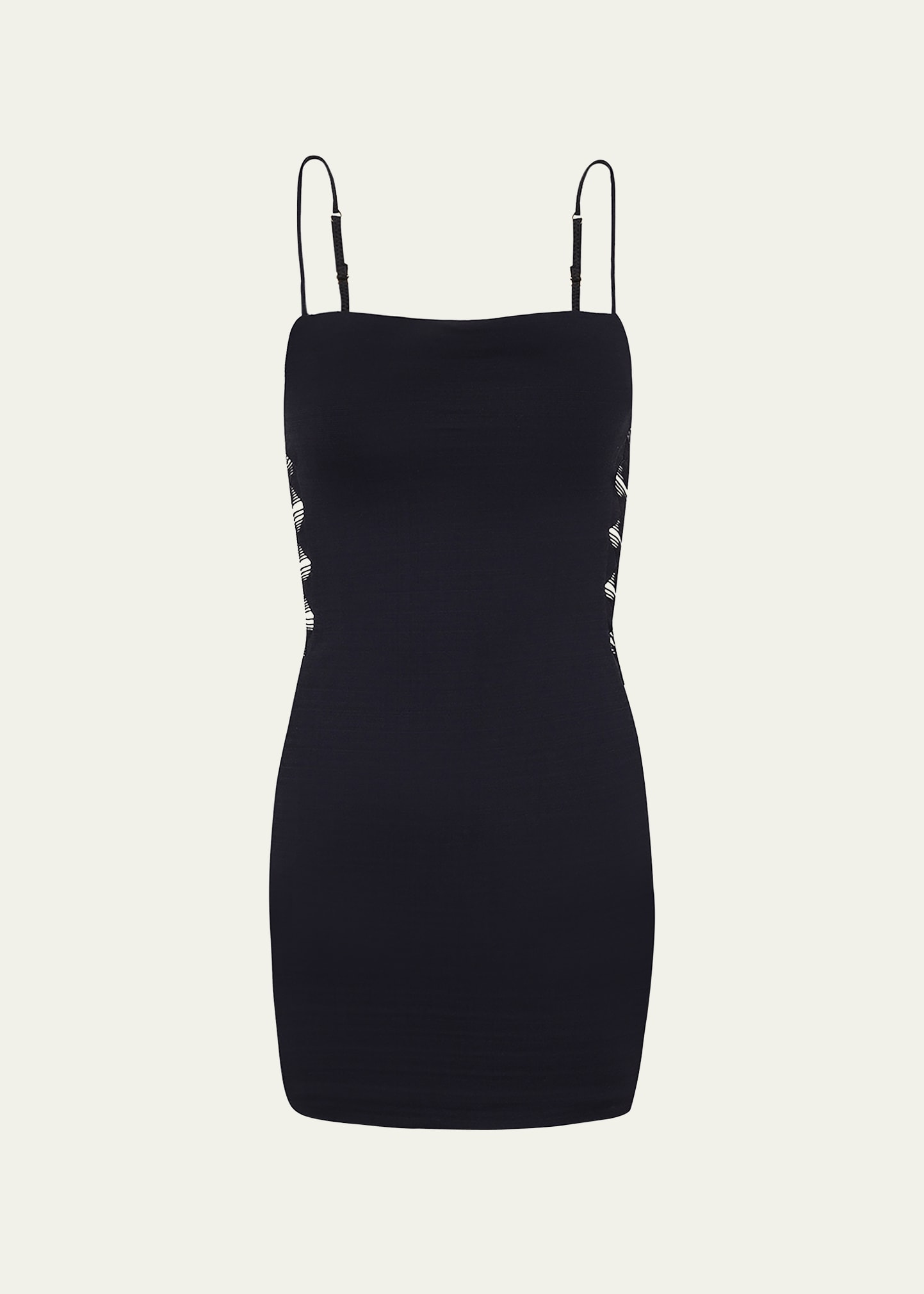Vix Solid Zoe Mini Dress In Black