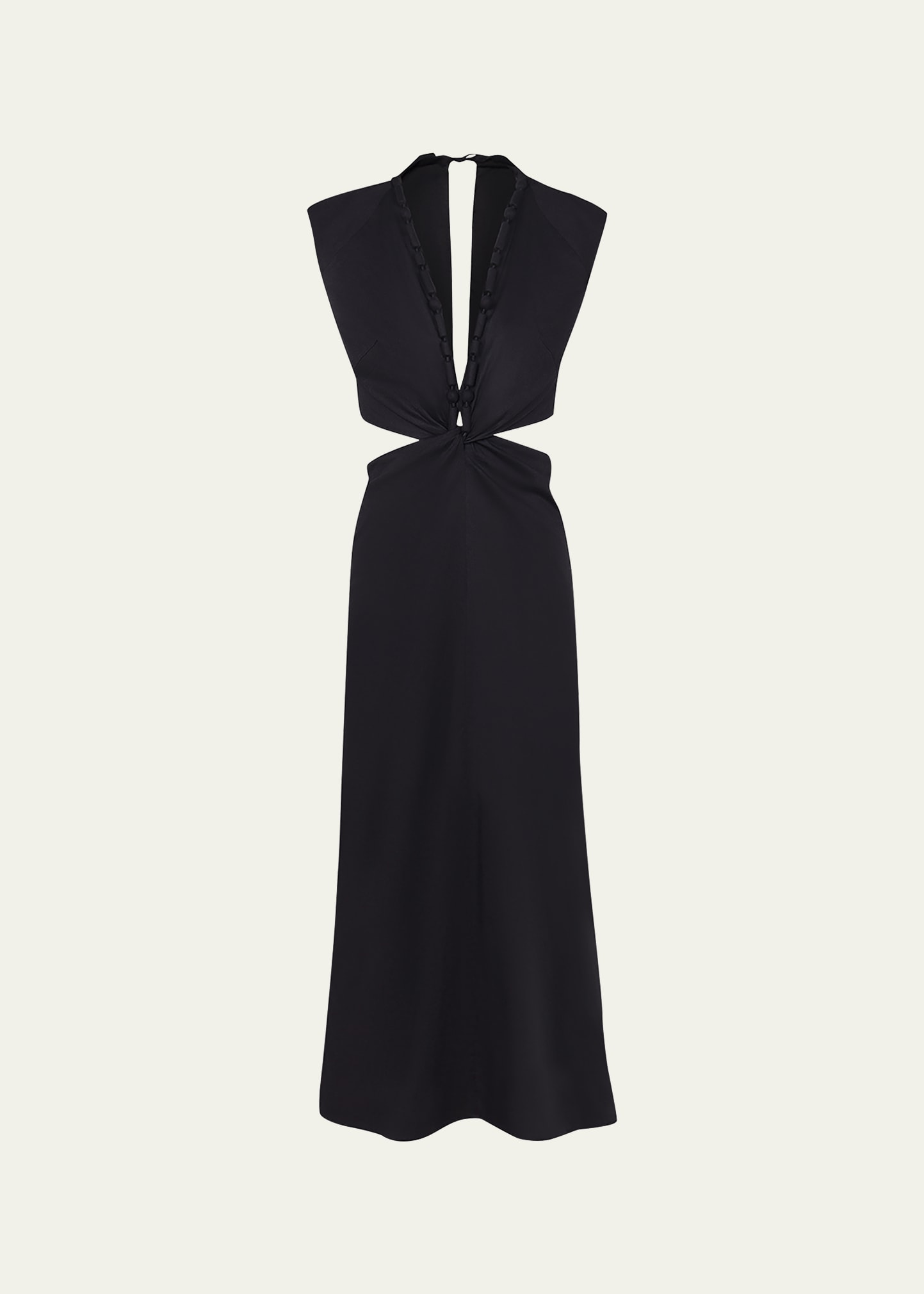 Vix Solid Raira Maxi Dress In Black