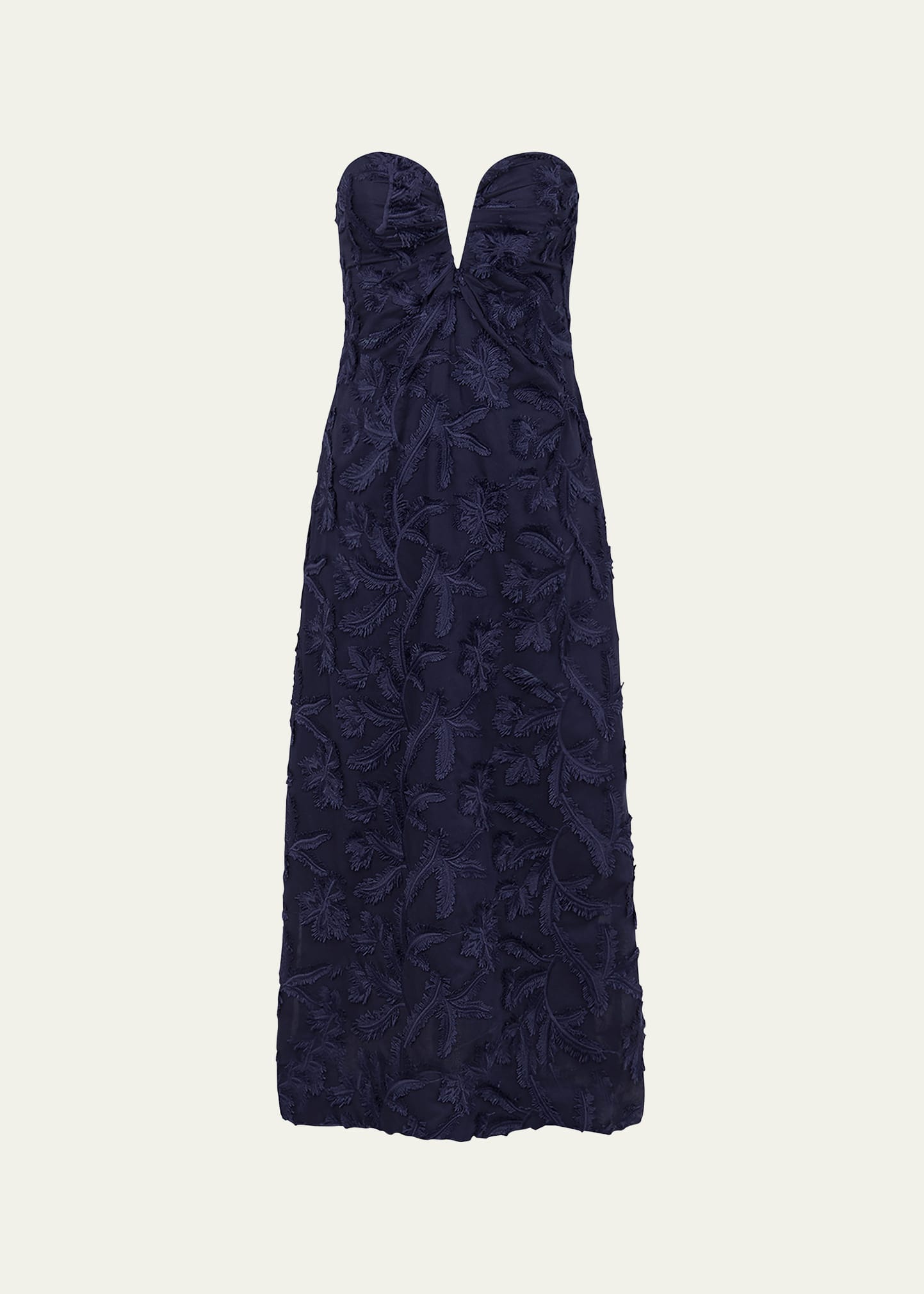 Vix Zhen Embroidered Strapless Maxi Dress In Indigo