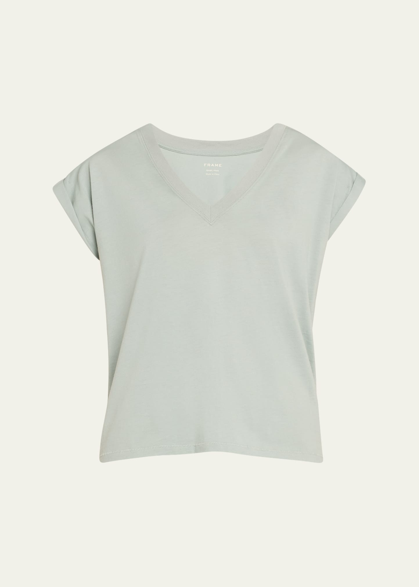 Shop Frame Easy V-neck Tee In Sage