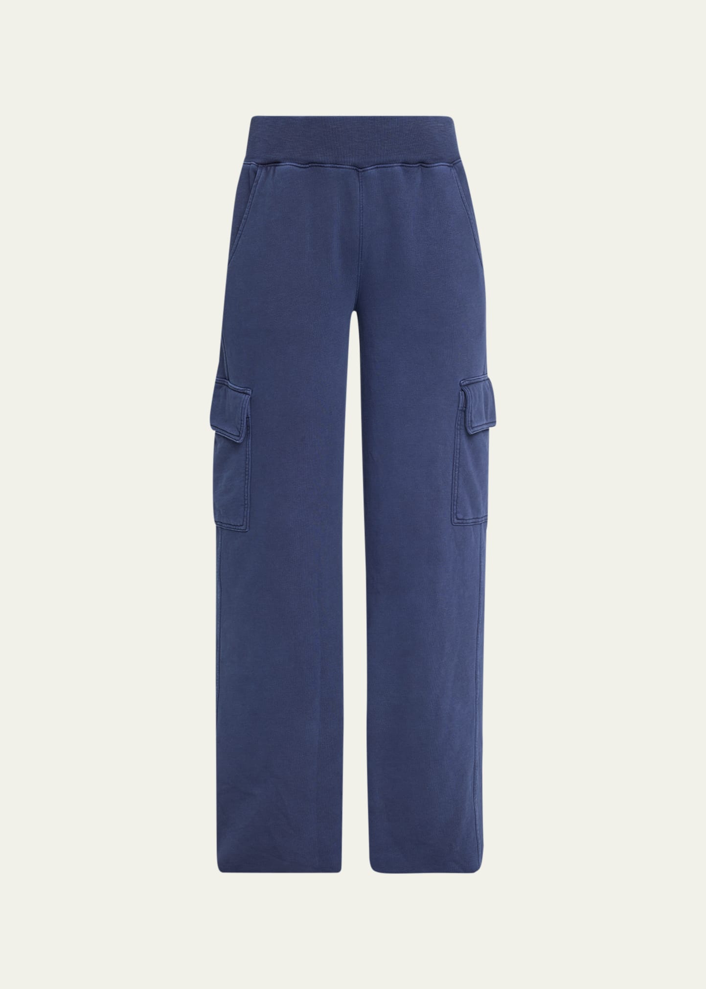 Amo Denim French-terry Pull-on Cargo Sweatpants In Neptune