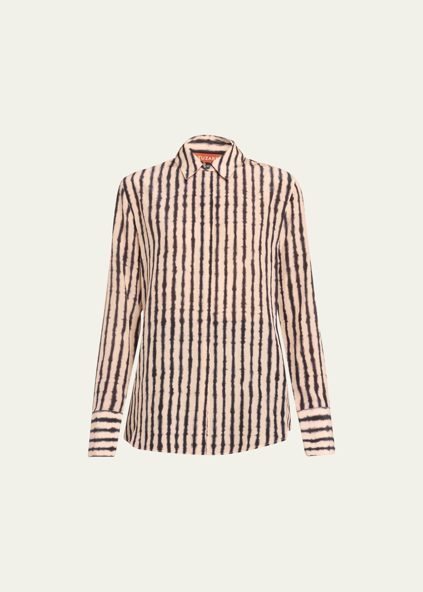 Shop Altuzarra Chika Abstract Stripe-print Button Up Silk Shirt In Apple Blossom
