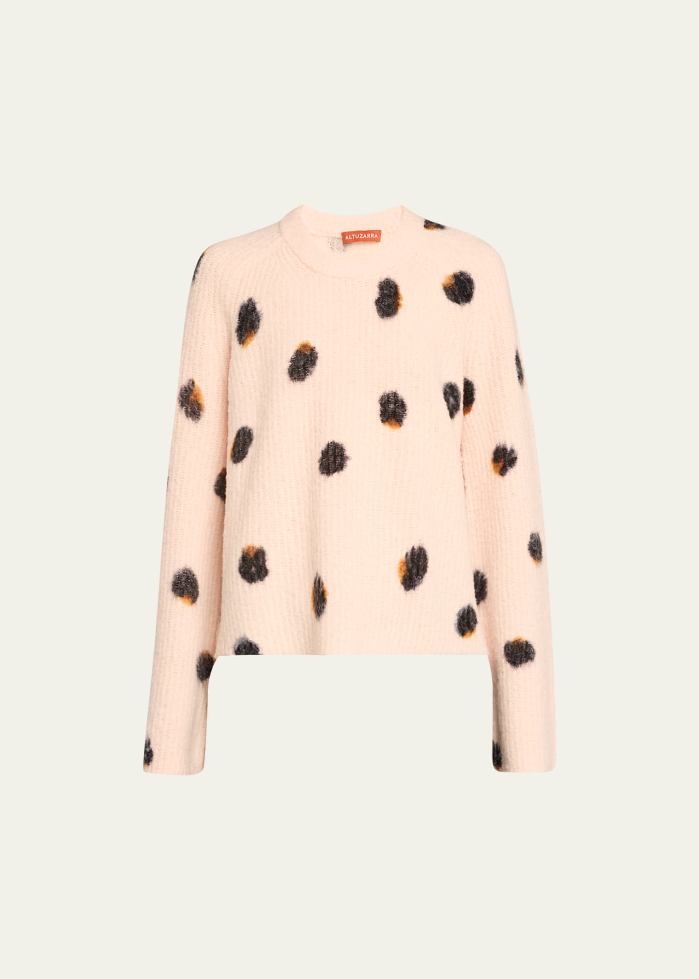 Shop Altuzarra Whitmore Cheetah Spot Ribbed Wool Sweater In Apple Blossom