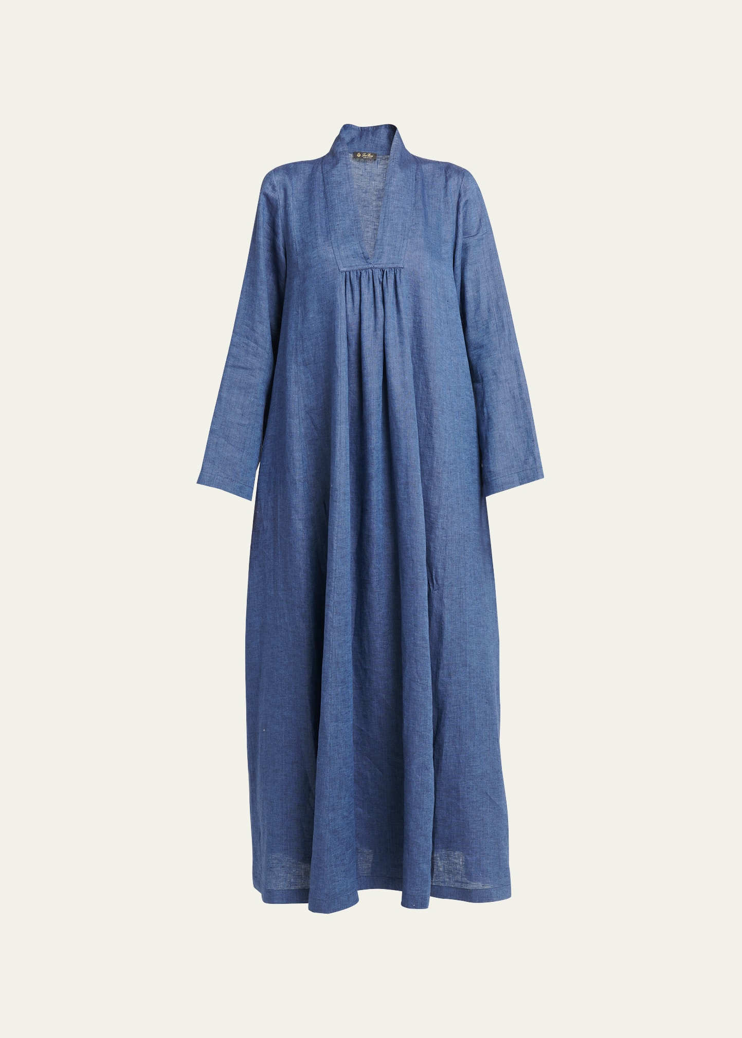 Loro Piana Kamilah Linen Dress In Wf29 Blue Still W