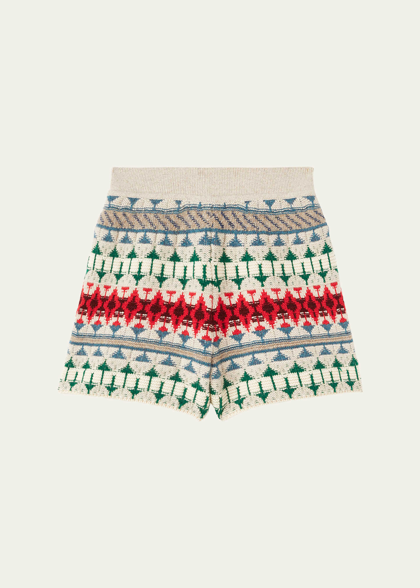 Shop Loro Piana Holiday Noel Cashmere Knit Shorts In J1n0 Fancy White
