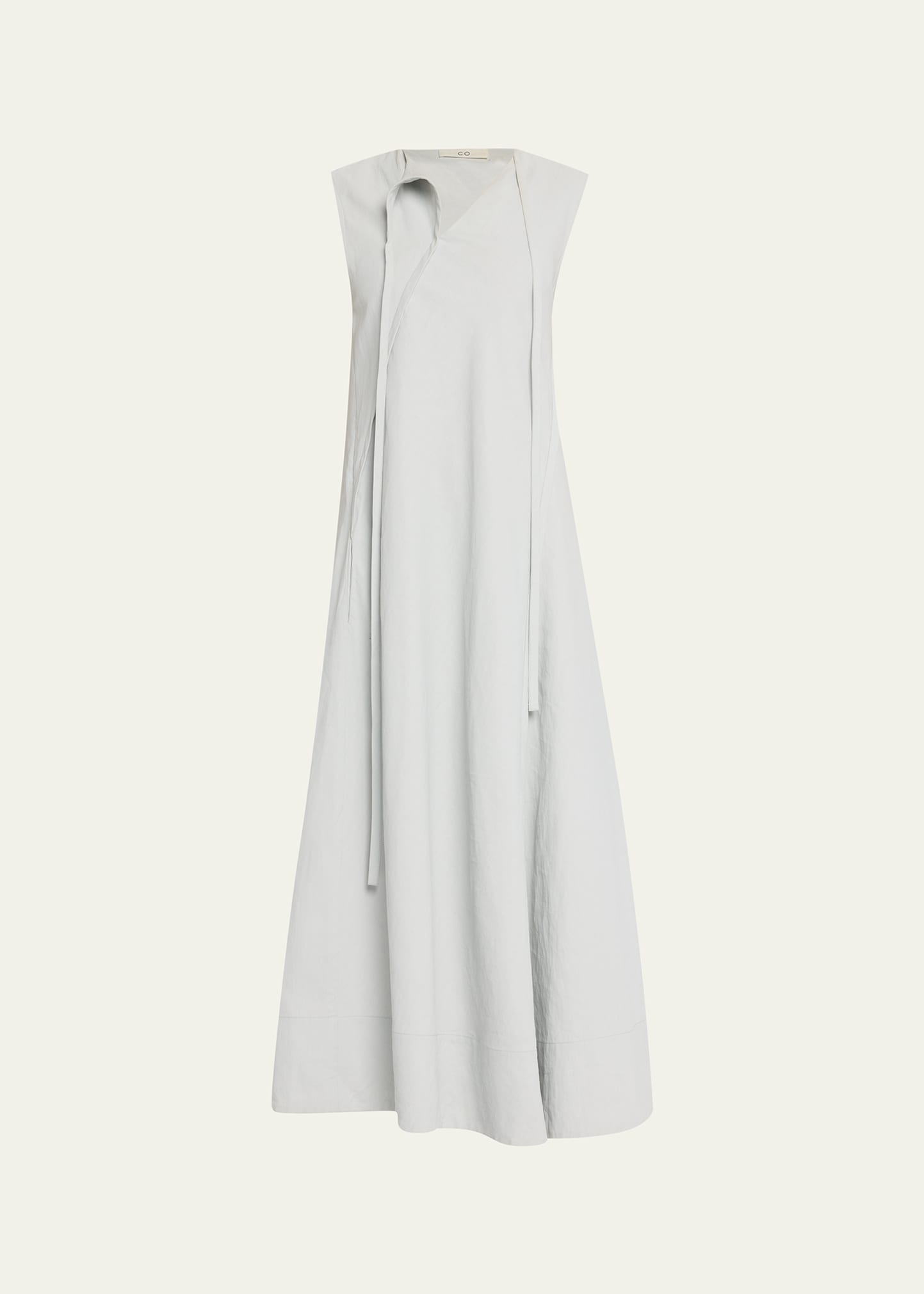 Tucked Strapless Linen Maxi Dress