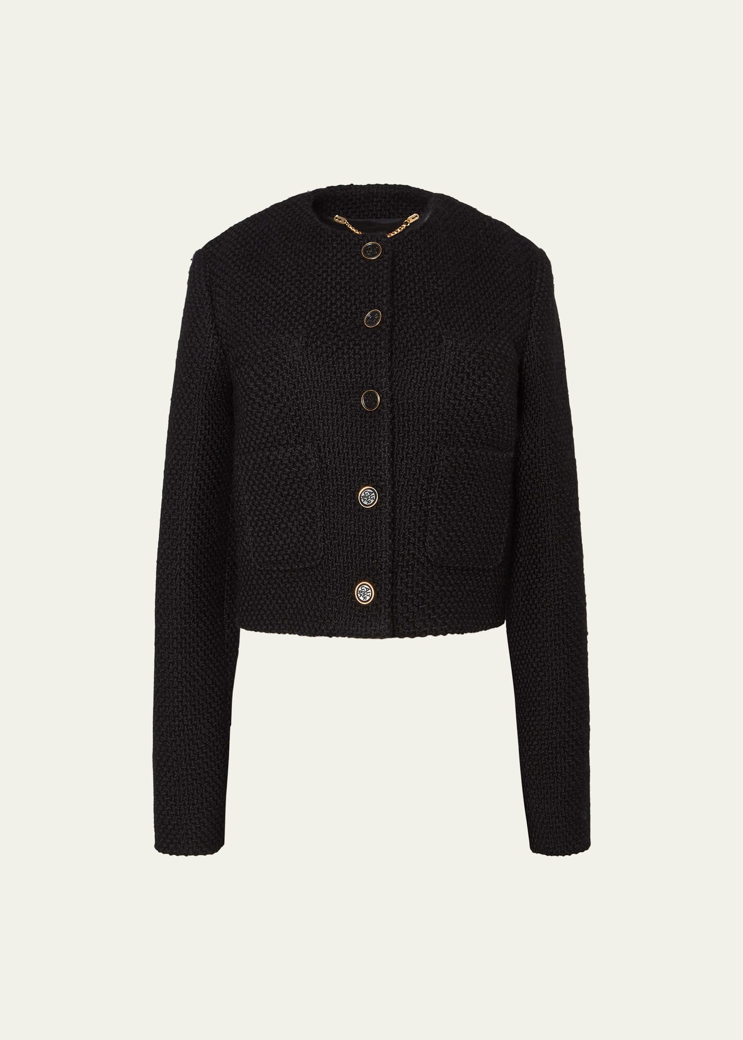 Shop Altuzarra Bernadette Wool Short Jacket In Black
