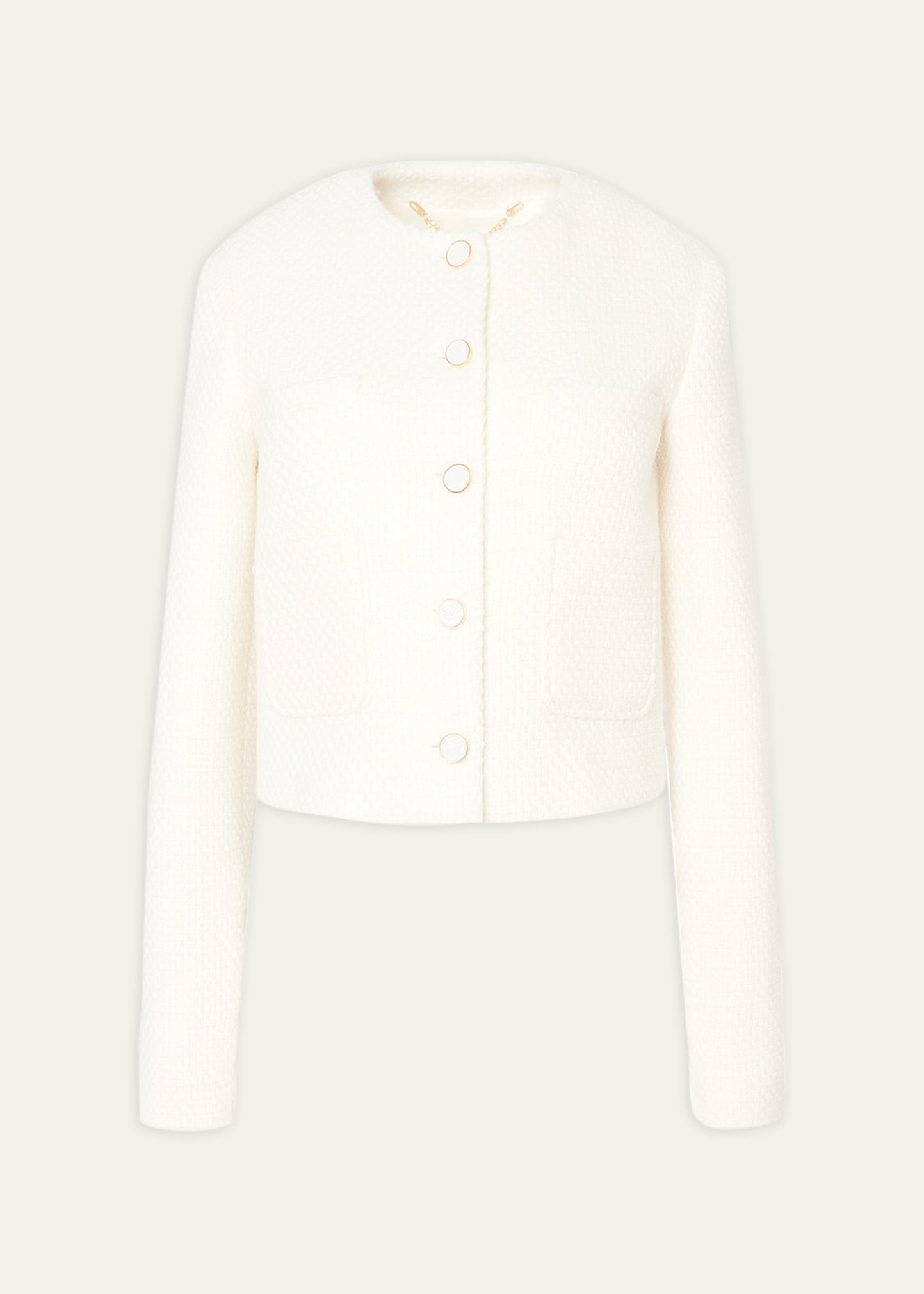 Shop Altuzarra Bernadette Wool Short Jacket In Ivory