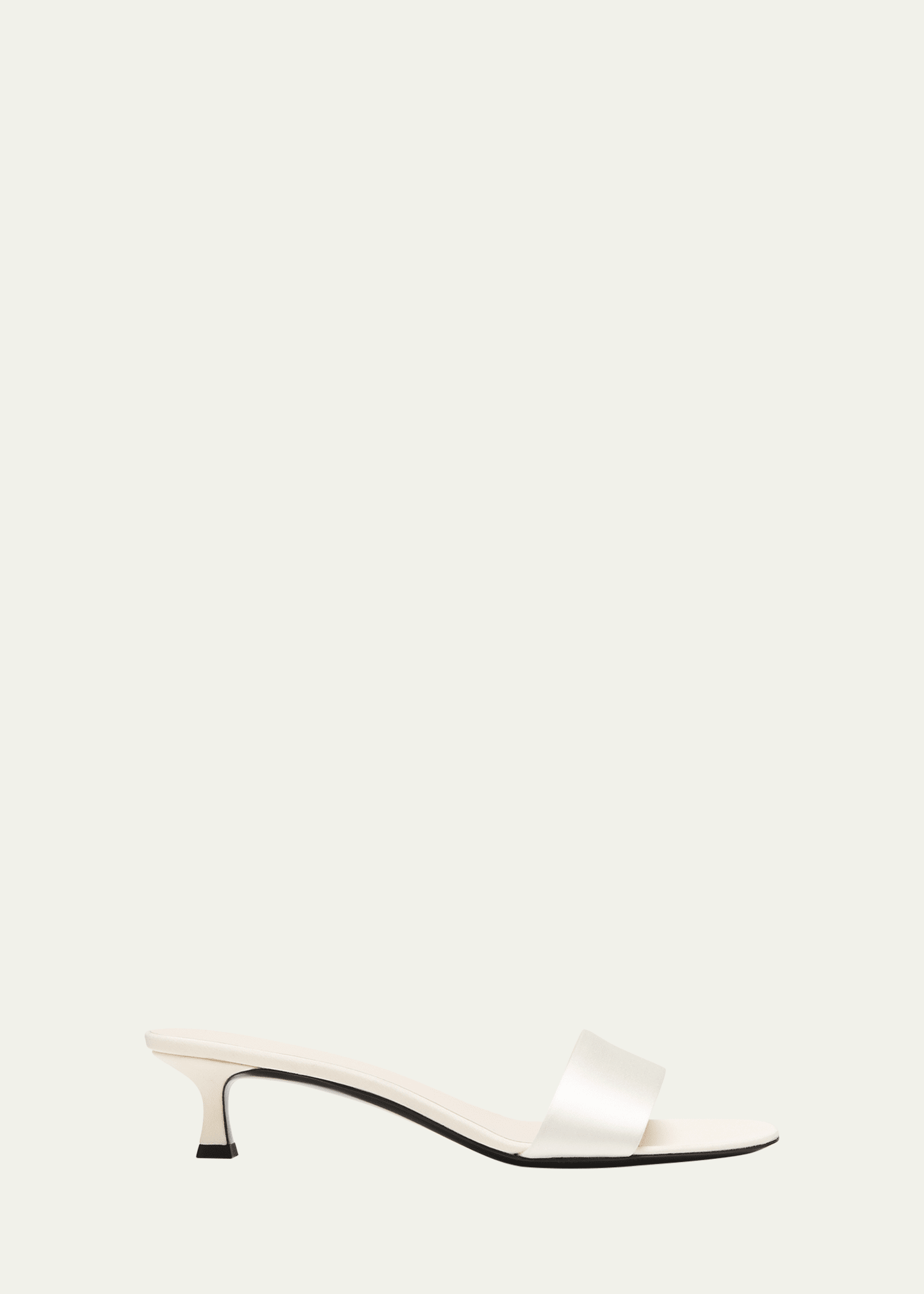 Shop The Row Silk Kitten-heel Slide Sandals In Ivory Milk