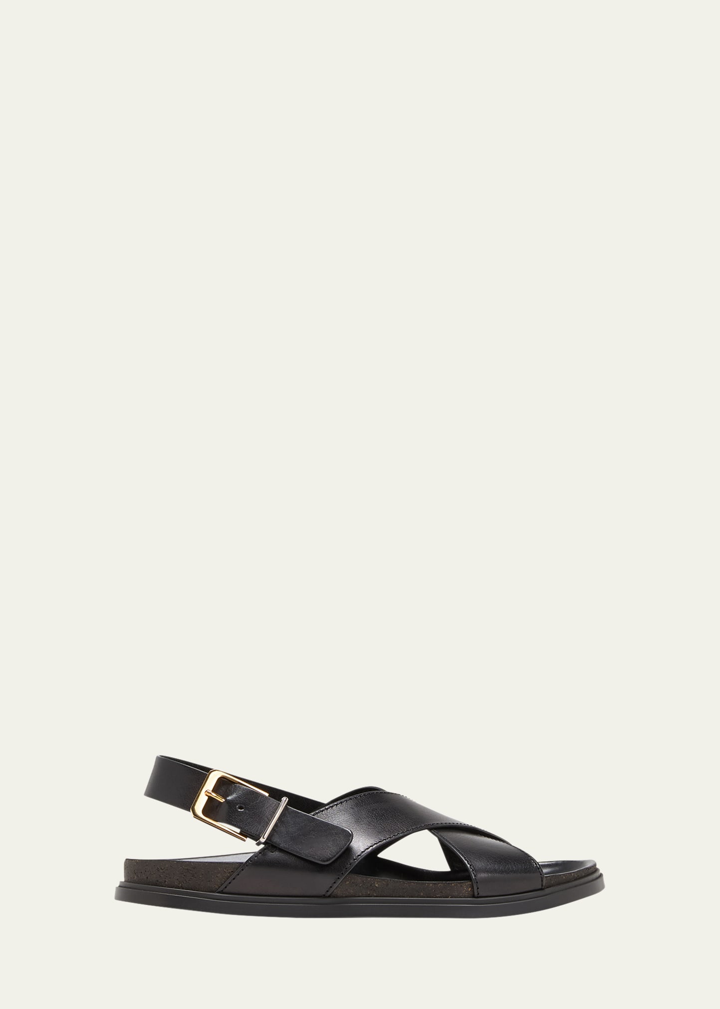 Shop The Row Leather Crisscross Slingback Sandals In Black