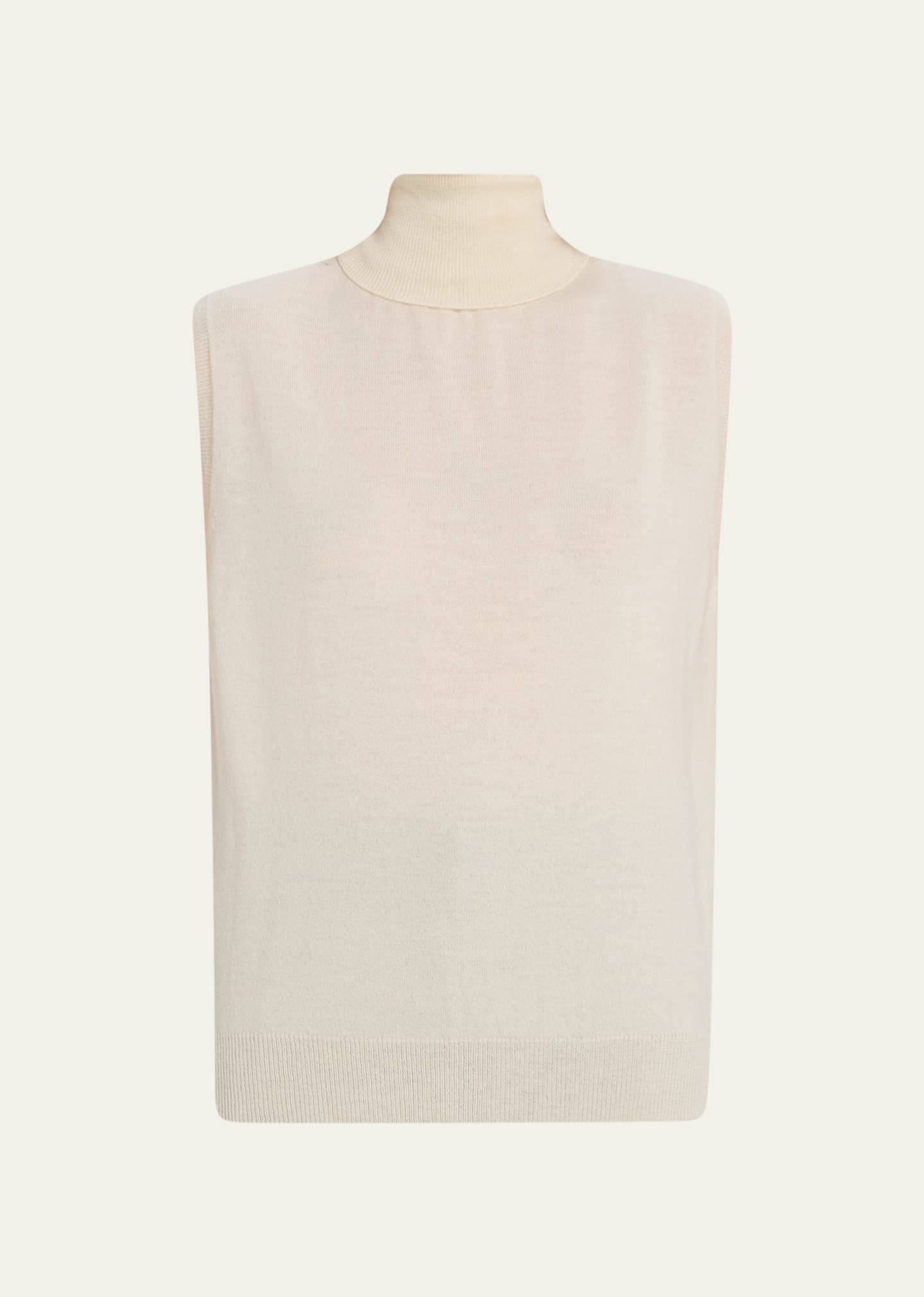 Rohe Women Sleeveless Wool-cashmere Turtleneck Sweater In Off-white