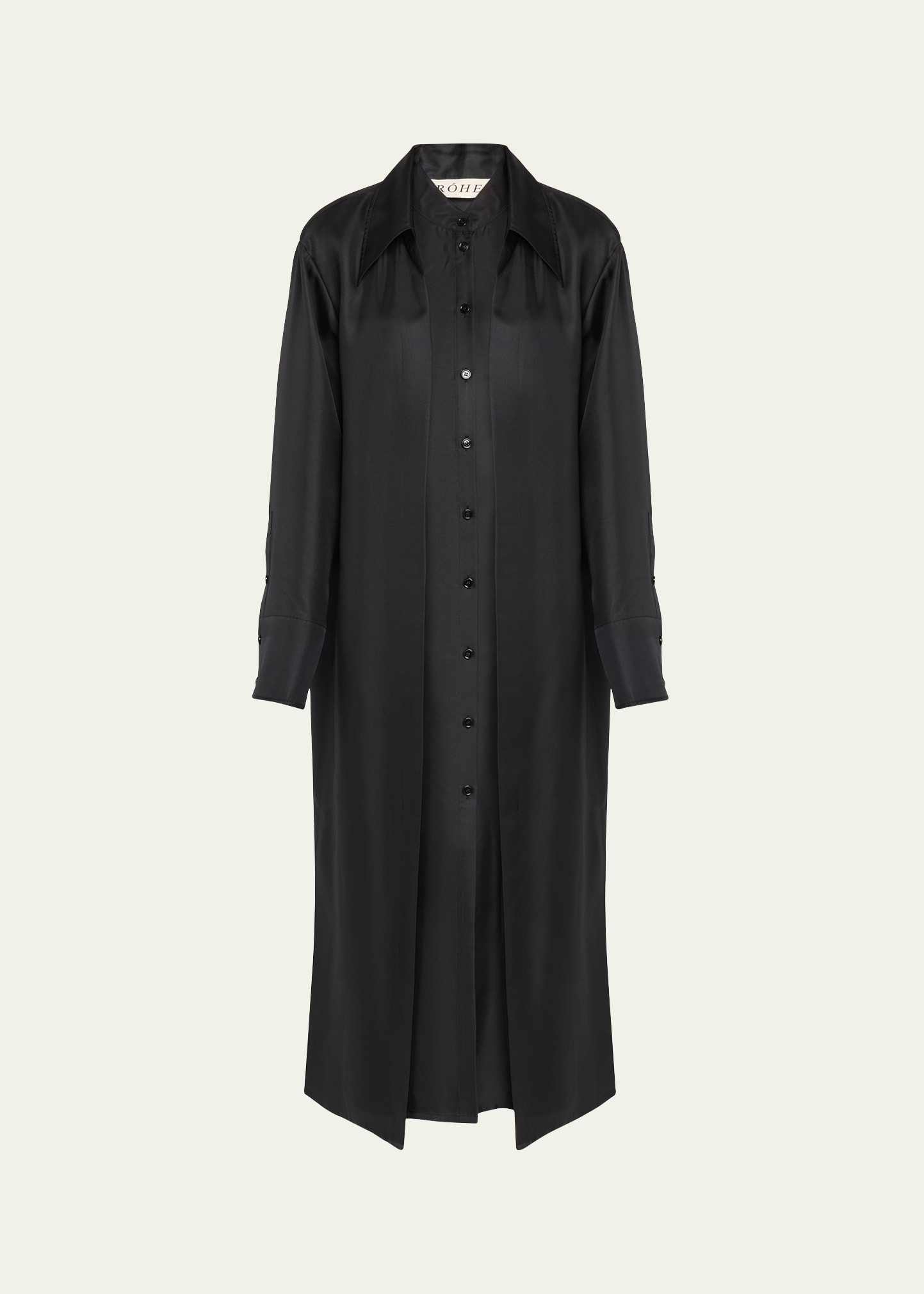 Rohe Women Double-layer Silk Maxi Shirtdress In Noir