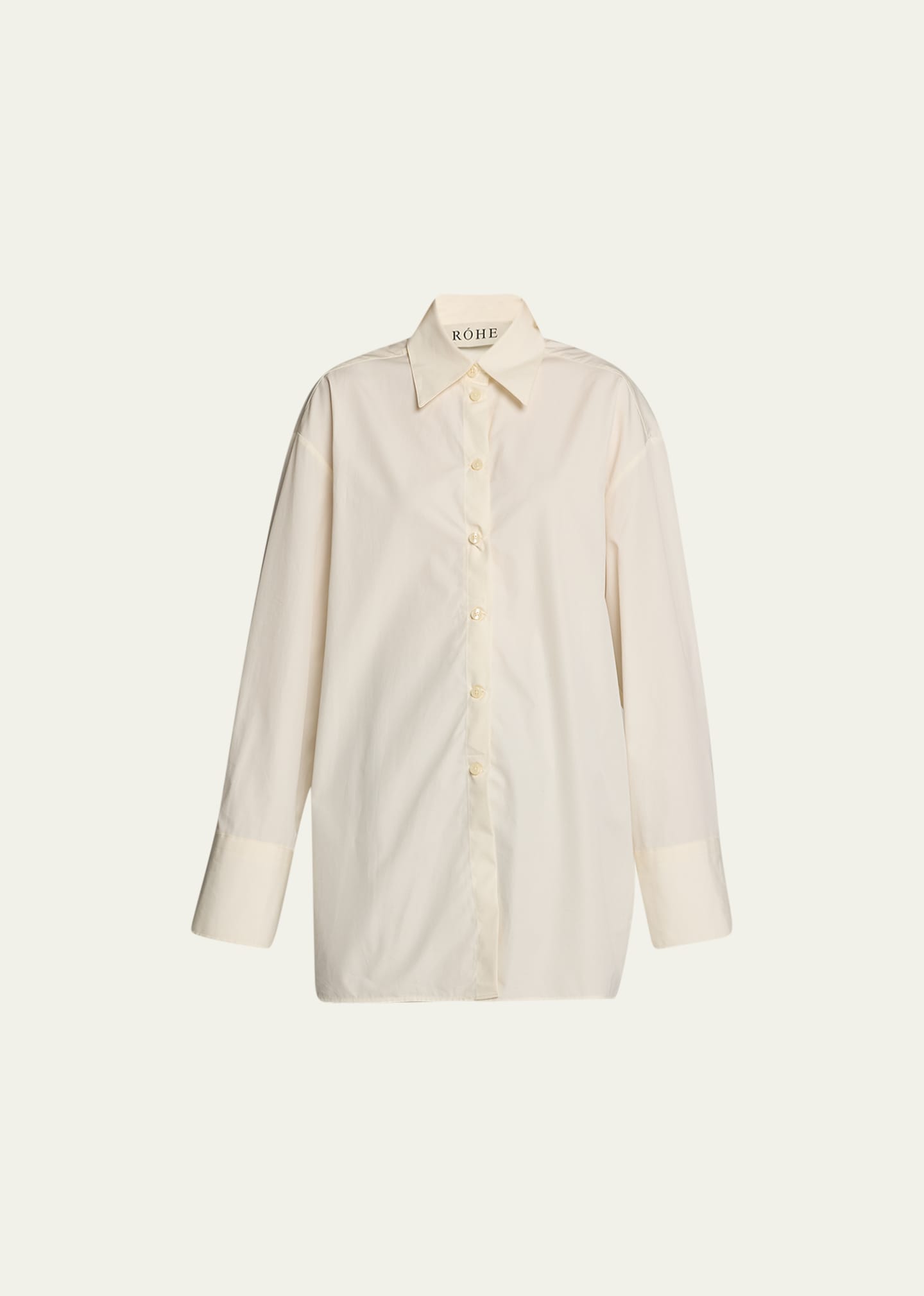 Rohe Women Classic Button-front Open-back Shirt In Vanilla