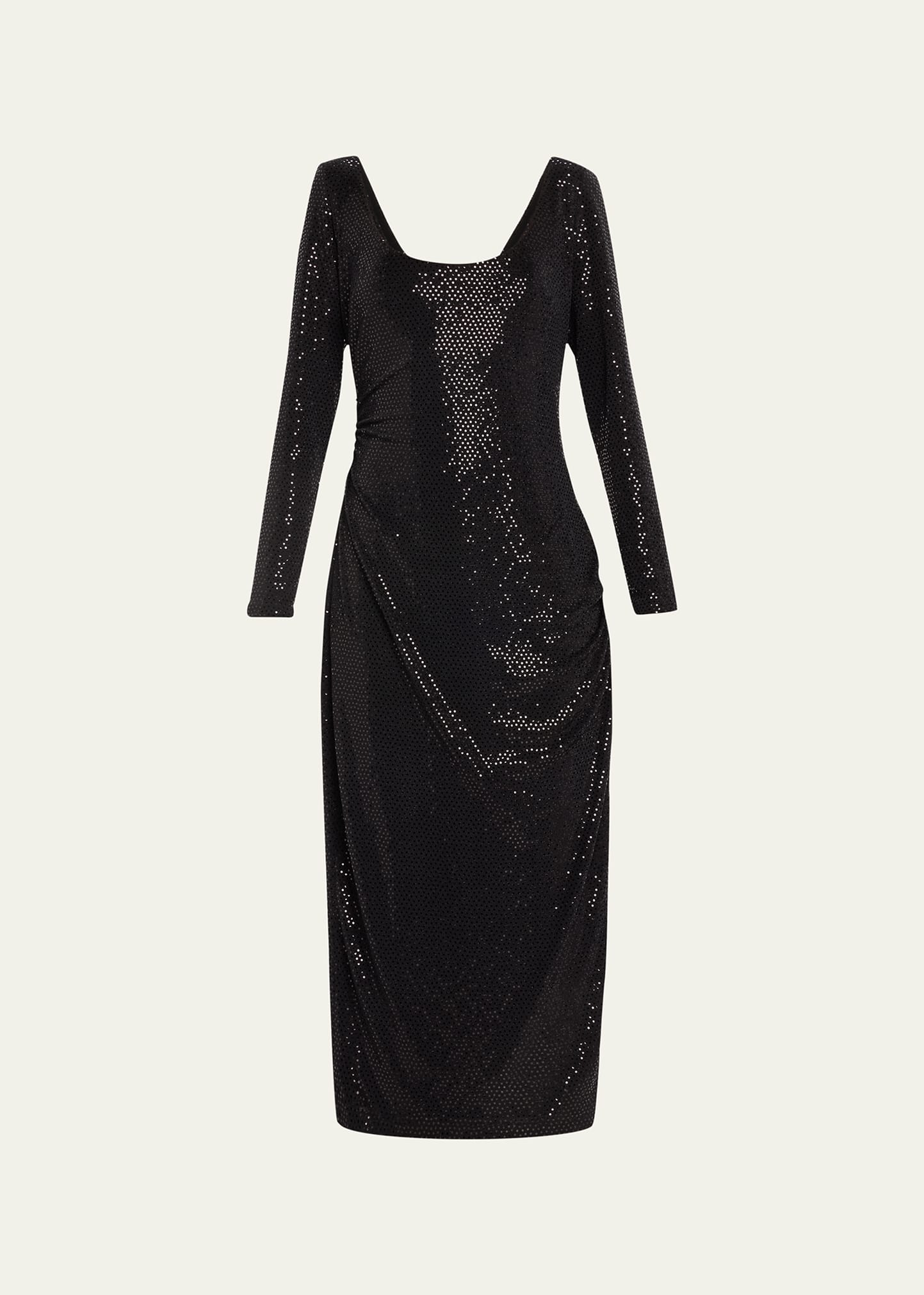 Shop Markarian Jude Confetti Dot Body-con Midi Dress In Black