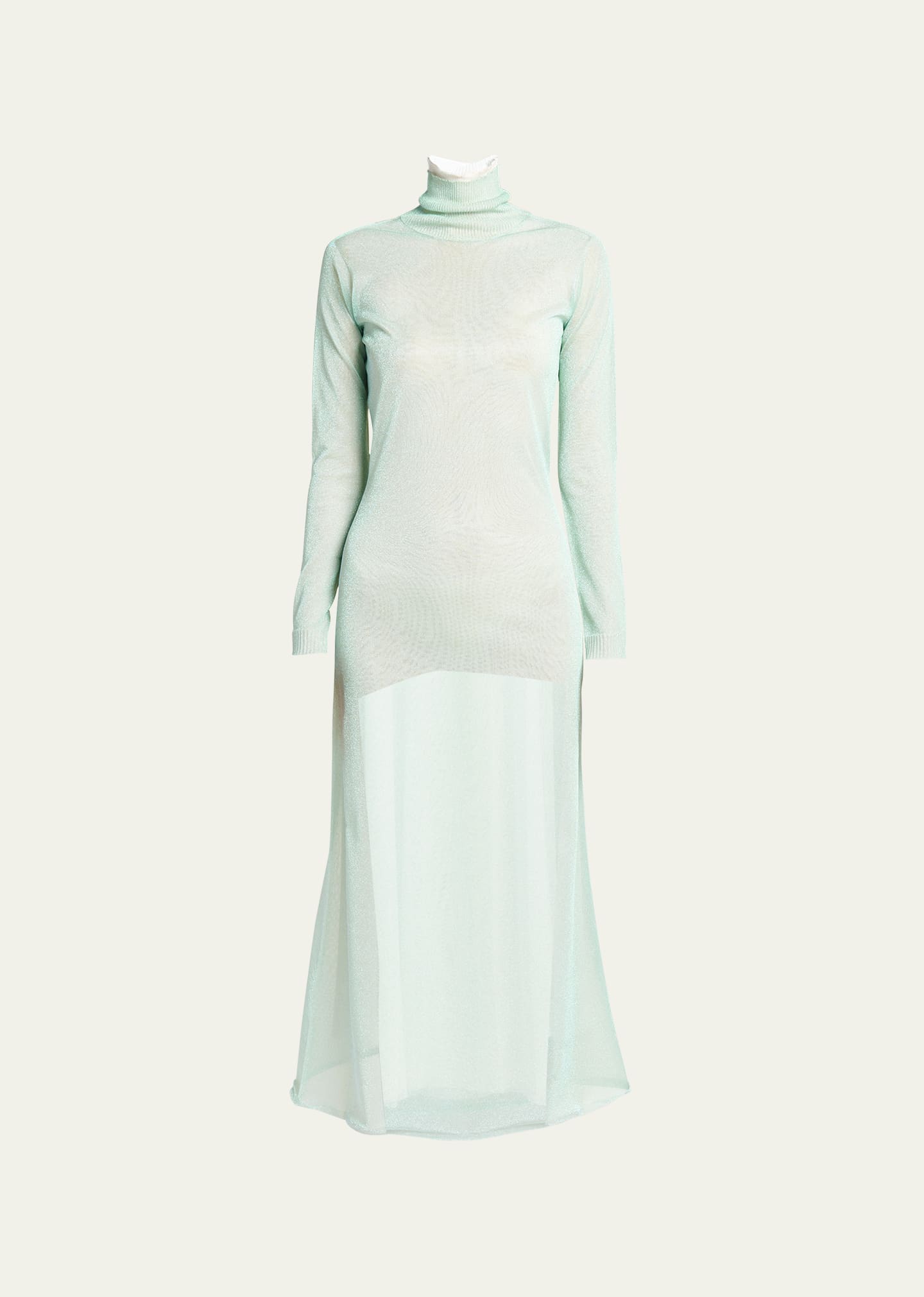 Giorgio Armani Double-layer Open-back Lurex Jersey Midi Dress In Water