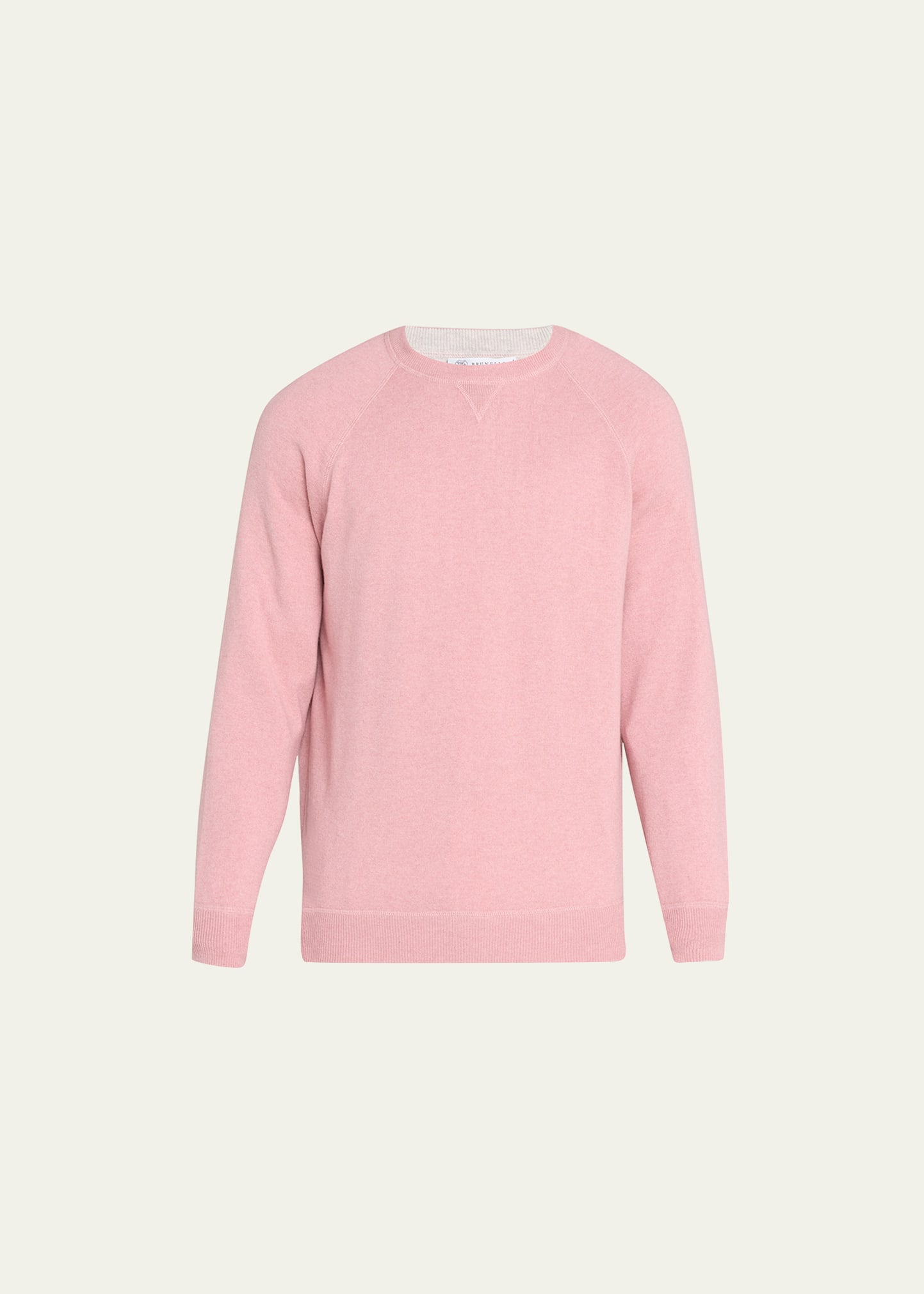 Brunello Cucinelli Men's Cashmere Crewneck Sweater In Cev58 Pink