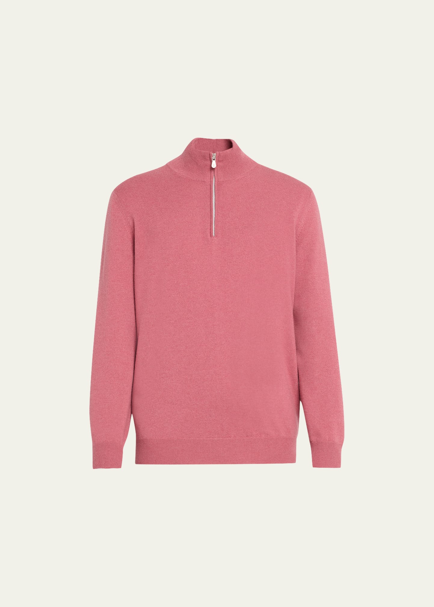 Brunello Cucinelli Men's Cashmere Quarter-zip Sweater In Crx14 Berry