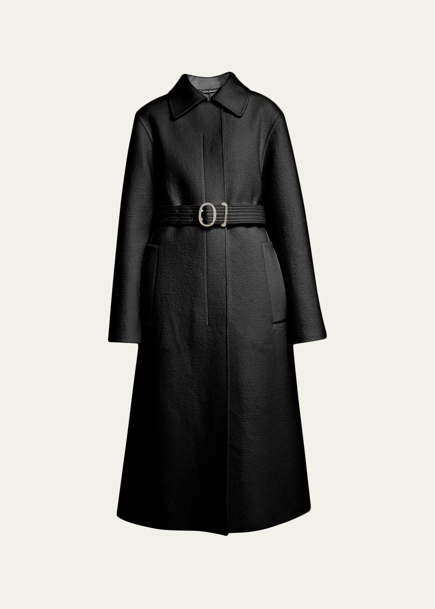 Belted Wool Cashmere Collared Coat
