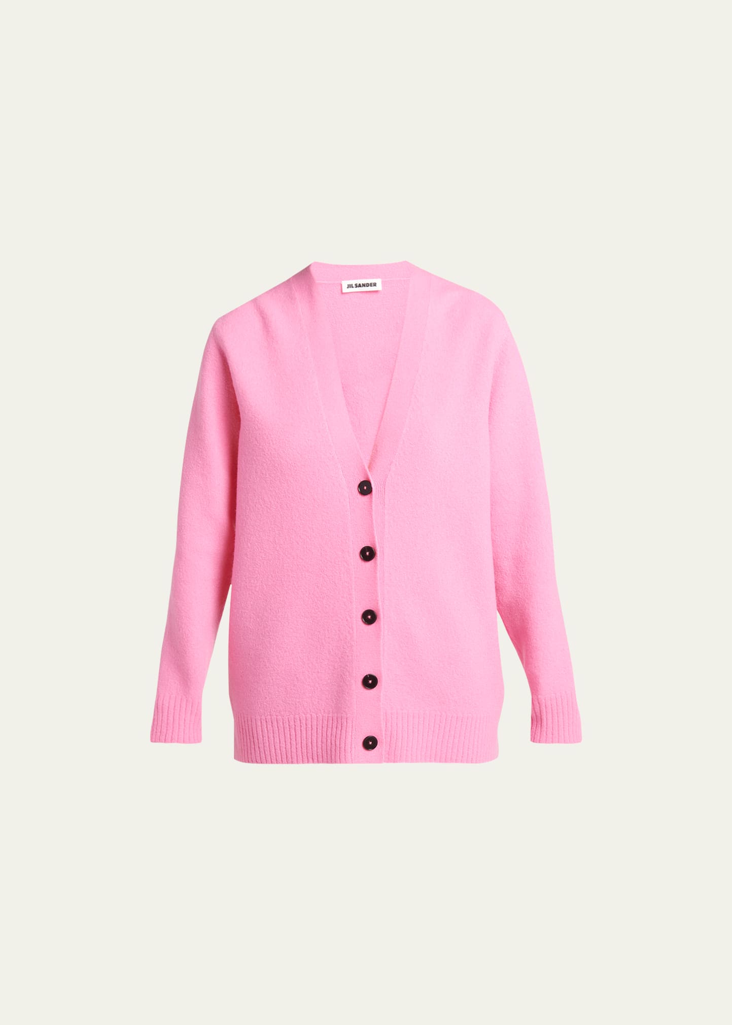 Jil Sander V-neck Wool Cardigan In Sumac