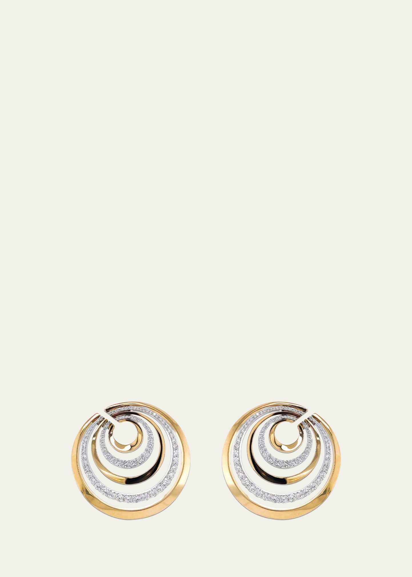 18K Rose Gold Spiral Earrings with Diamonds