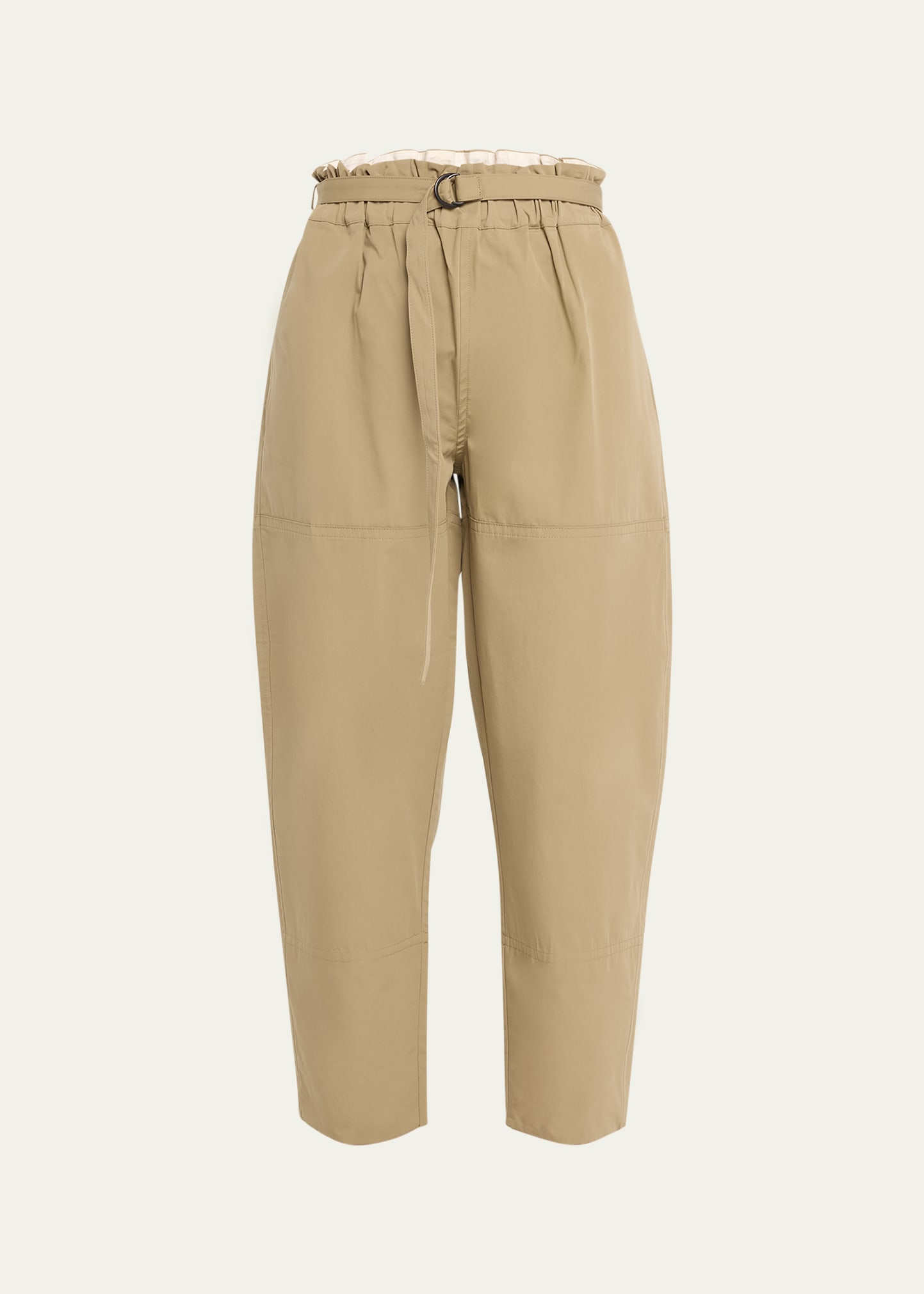 NACKIYÉ SULTANS BELTED PAPERBAG-WAIST TAPERED-LEG ANKLE PANTS