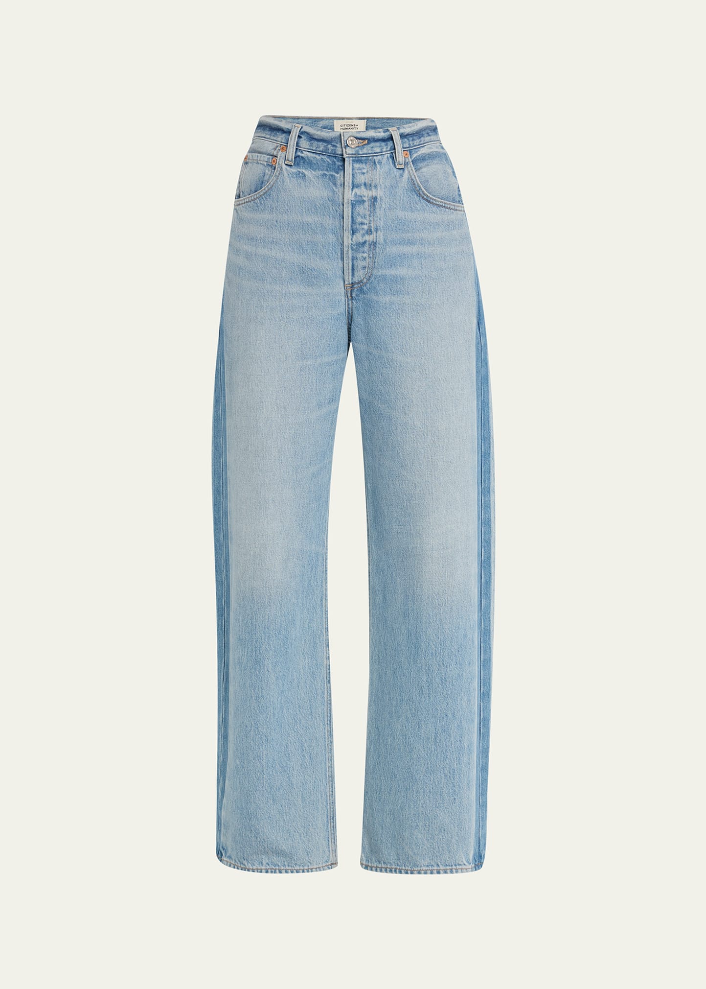 Citizen Of Humanity Ayla Baggy Crop In Tuxedo Skylight