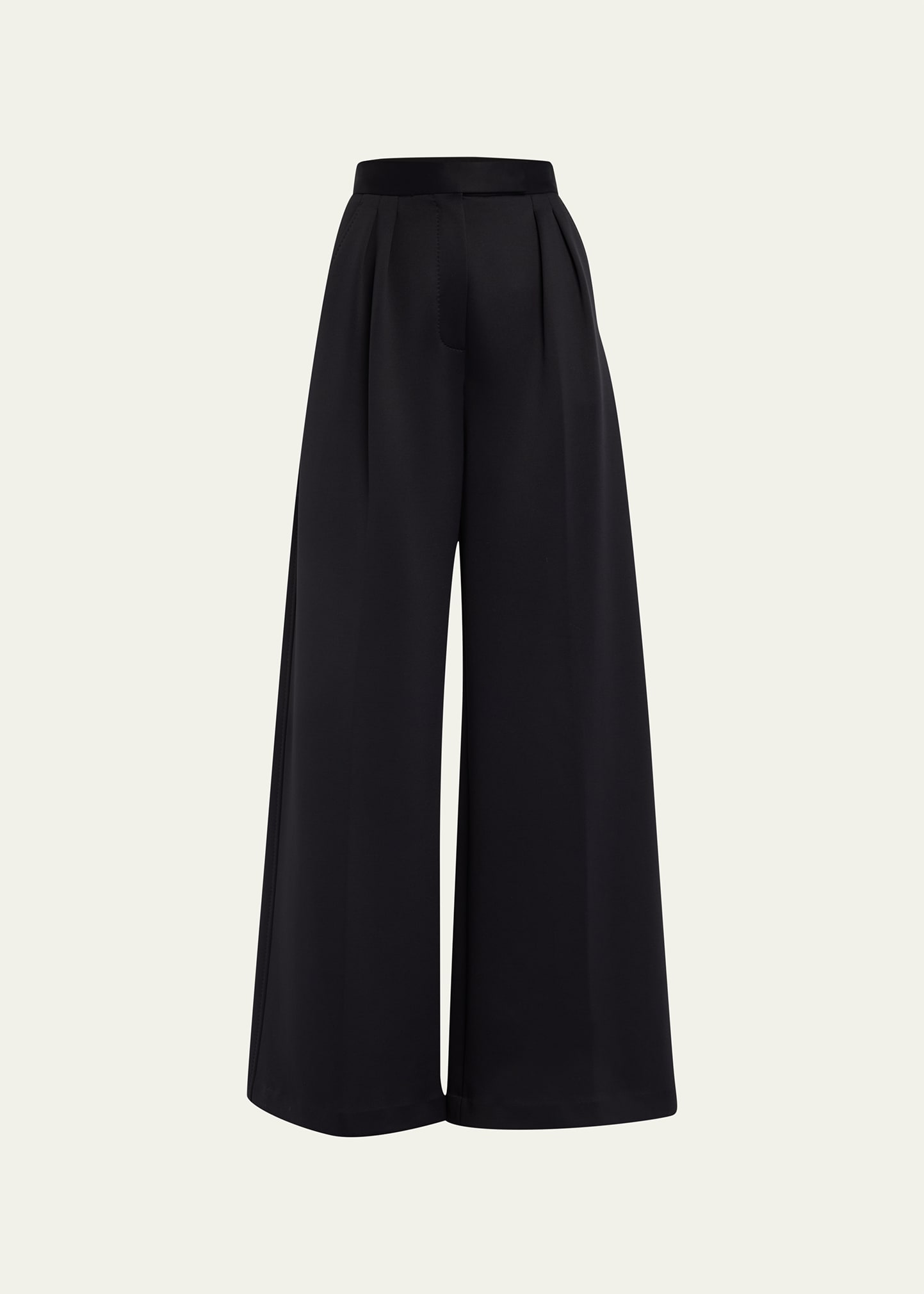 Shop Max Mara Zinnia Wide-leg Pants In Black