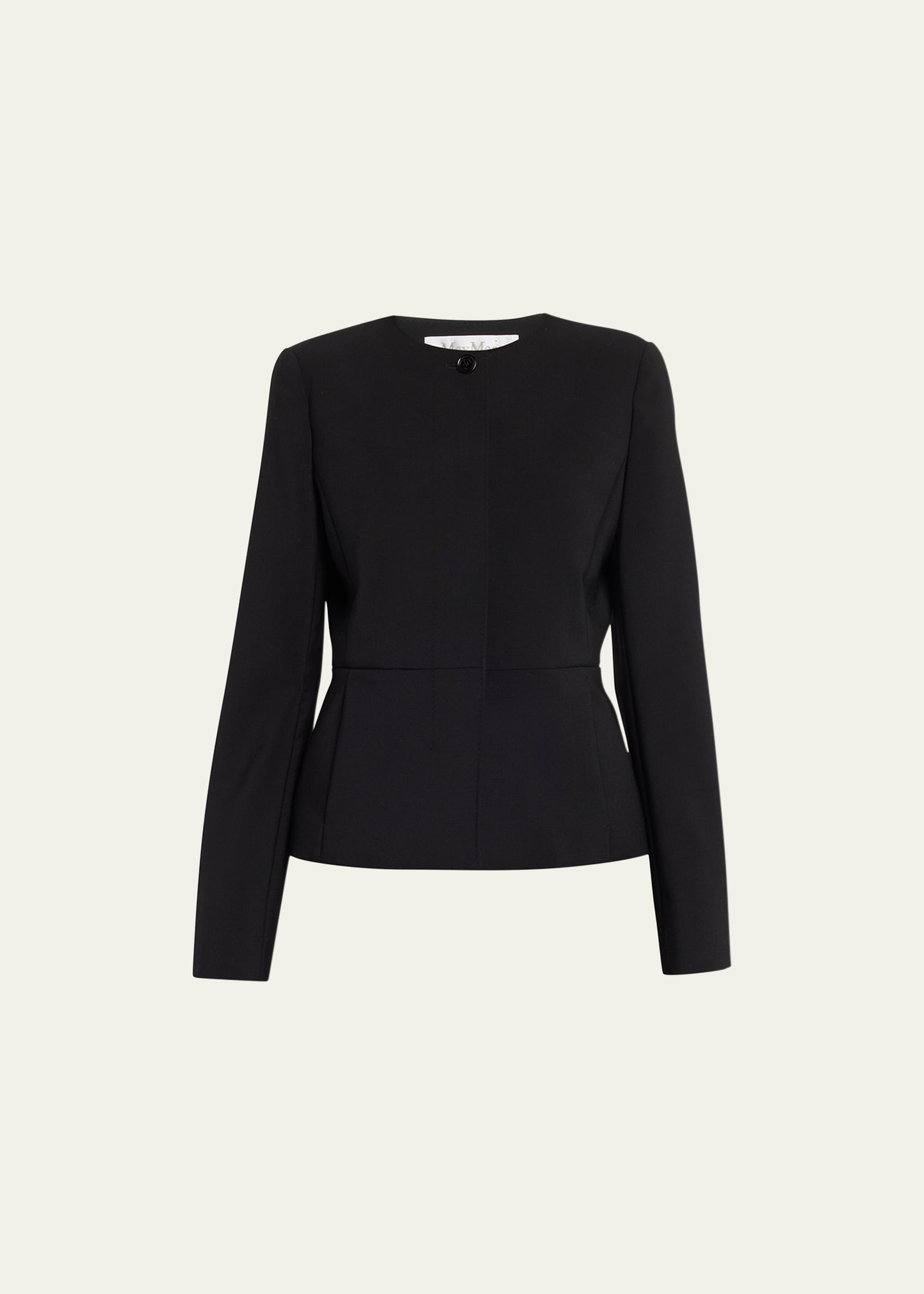 Max Mara Pepli Single-breasted Crepe Jacket In Black
