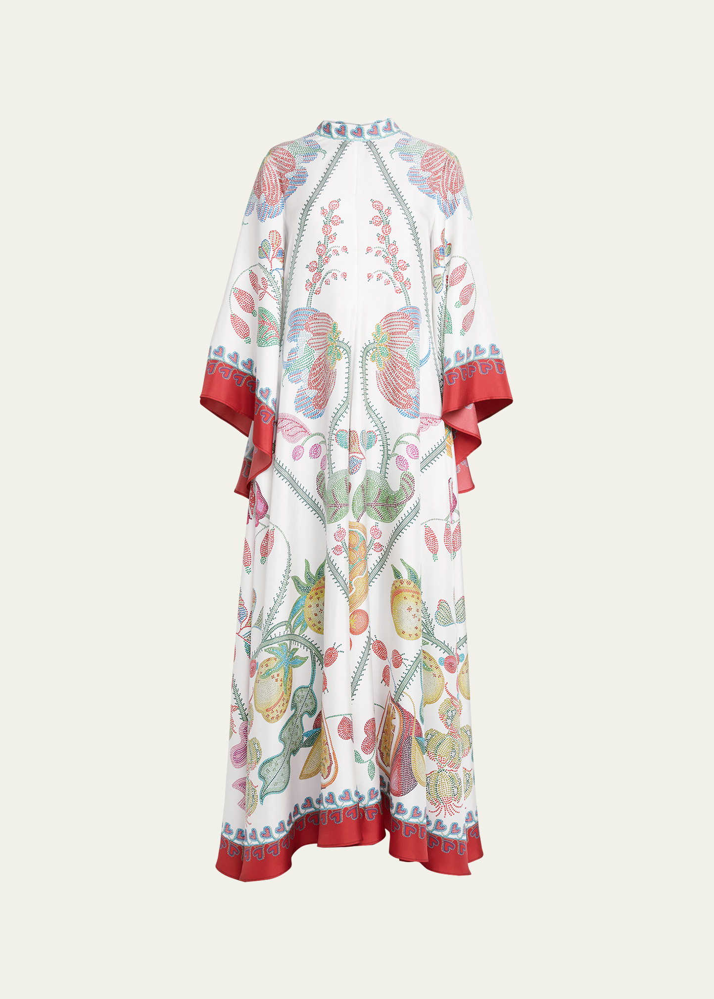 La Doublej La Double J Magnifico Printed Silk-satin Maxi Dress In Open White