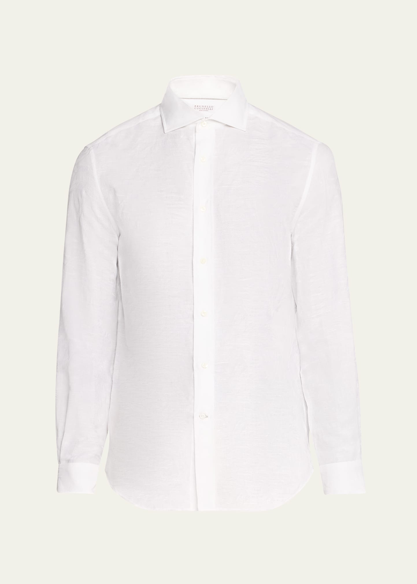 Shop Brunello Cucinelli Men's Casual Button-down Shirt In White