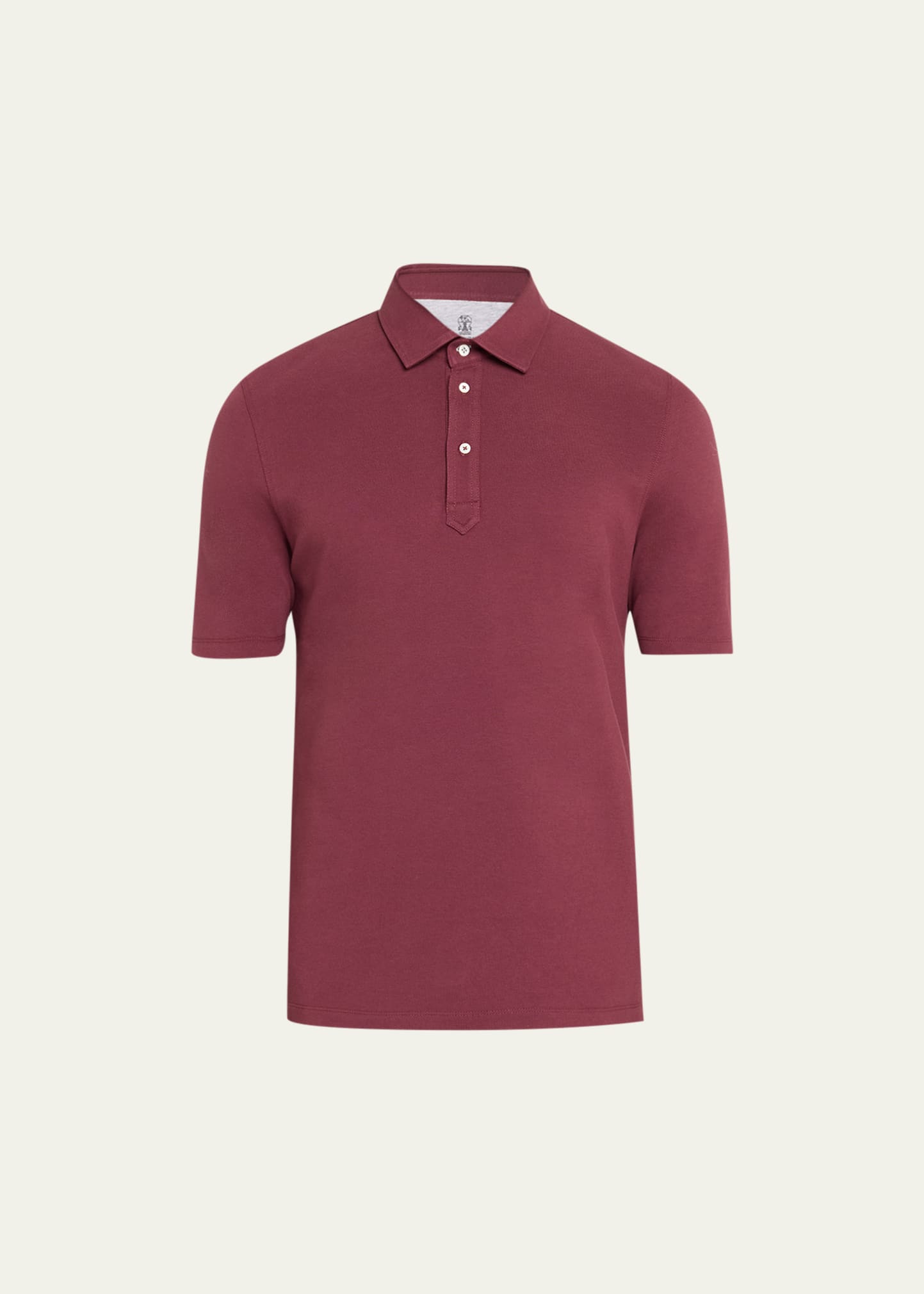 Brunello Cucinelli Men's Cotton Pique Polo Shirt In Red