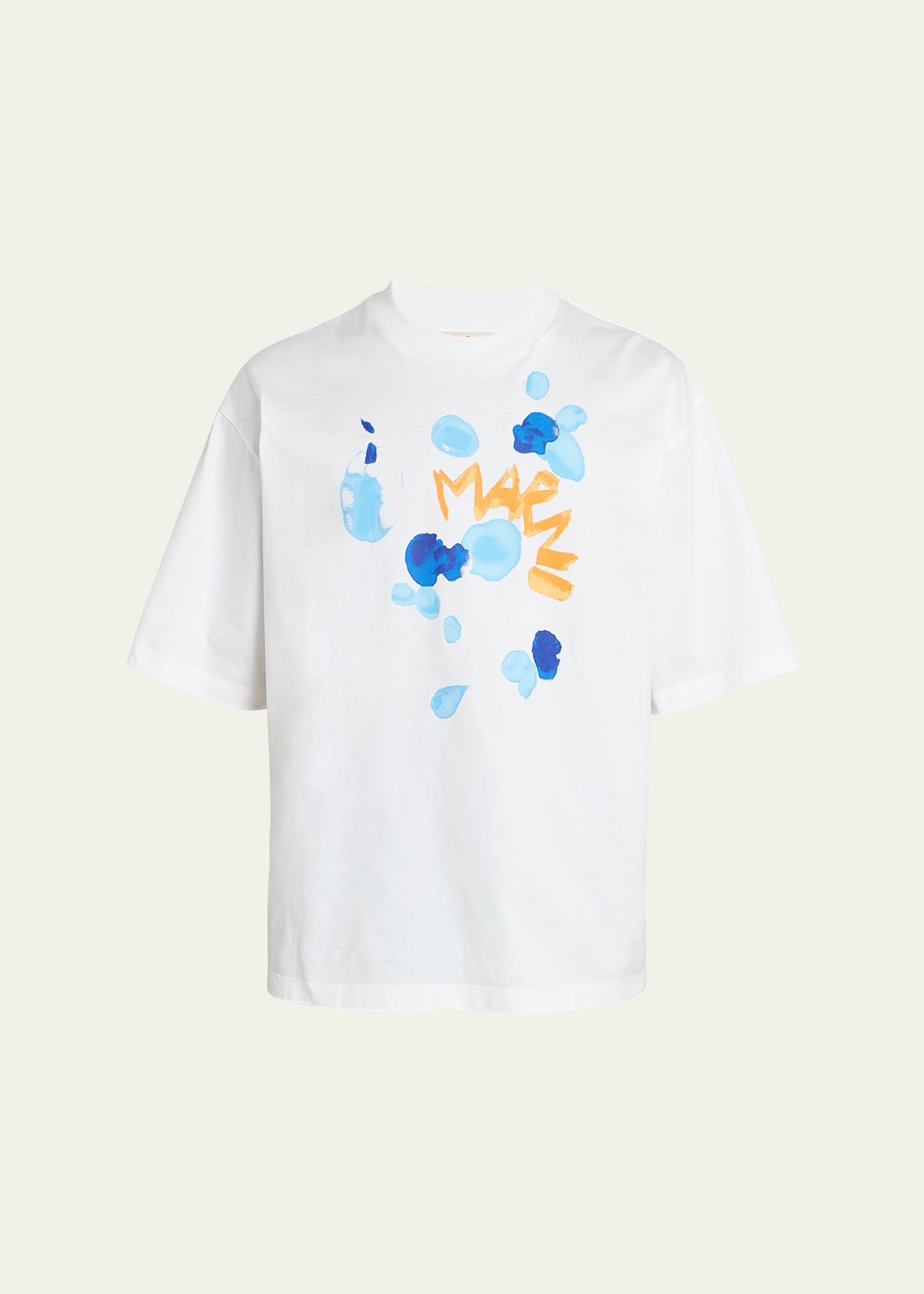 Shop Marni Men's Dripping Flower Logo T-shirt In Lily/white