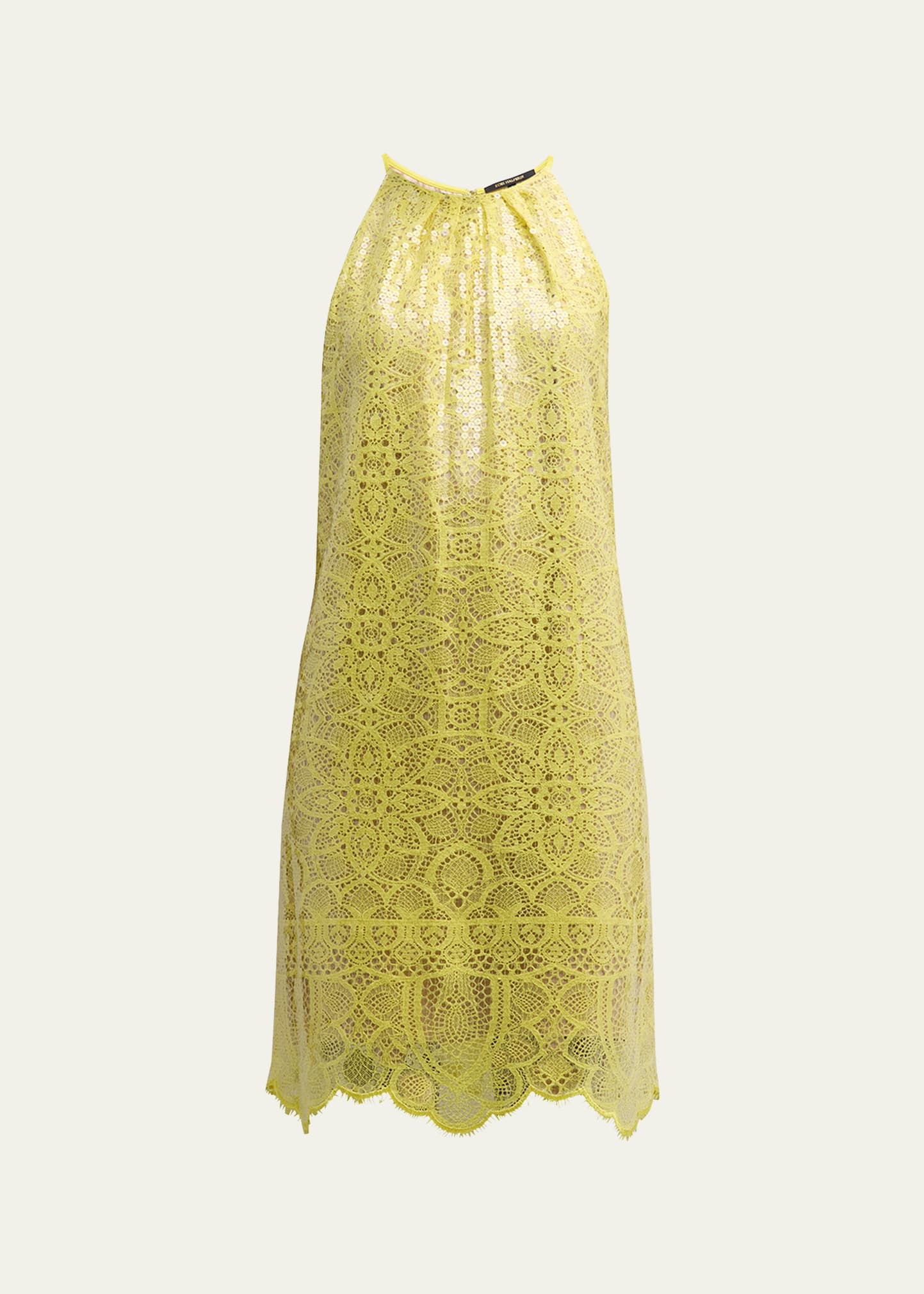 Maya Sequin Lace Halter Midi Dress