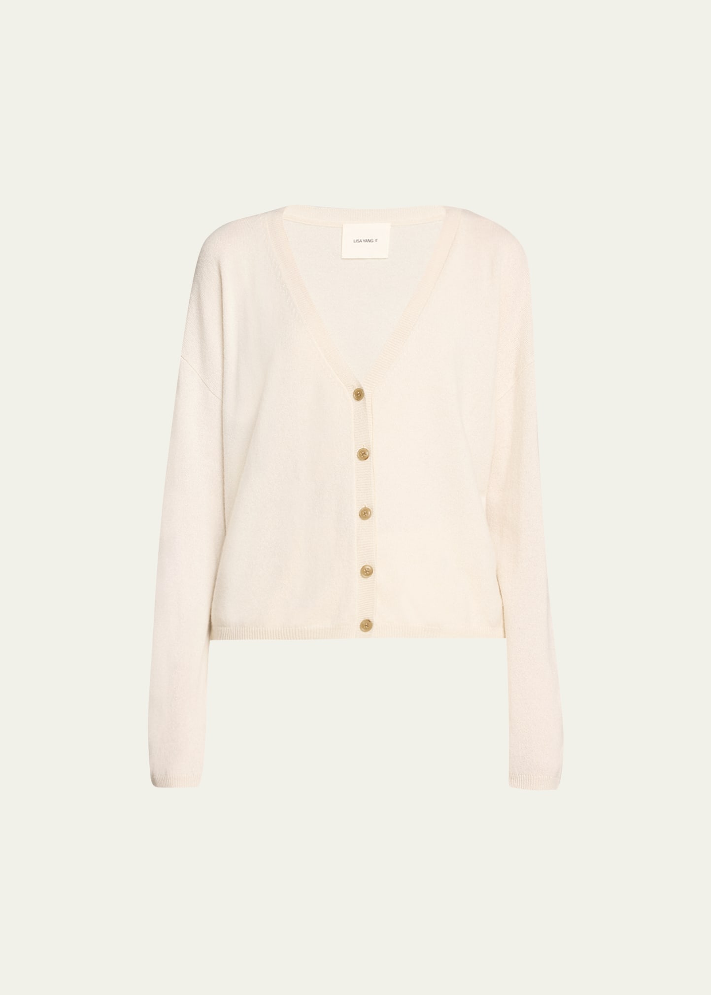 Lisa Yang The Abby Cashmere Sparkle Cardigan In Cream Sparkle