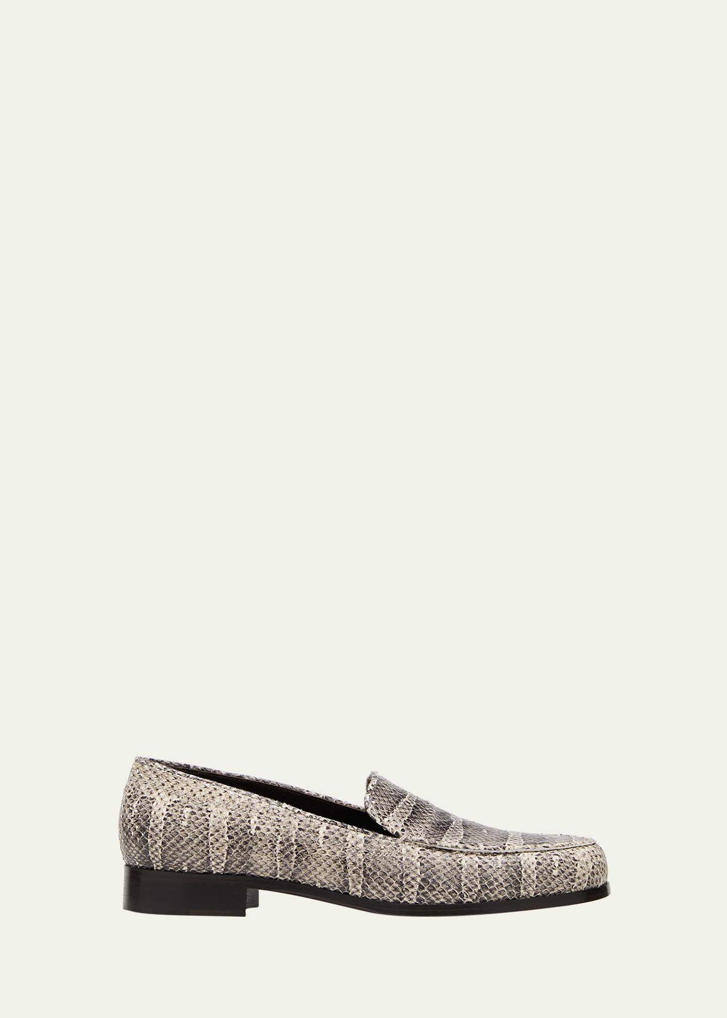 Emme Parsons Danielle Leather Easy Loafers In Blackwhite Snake