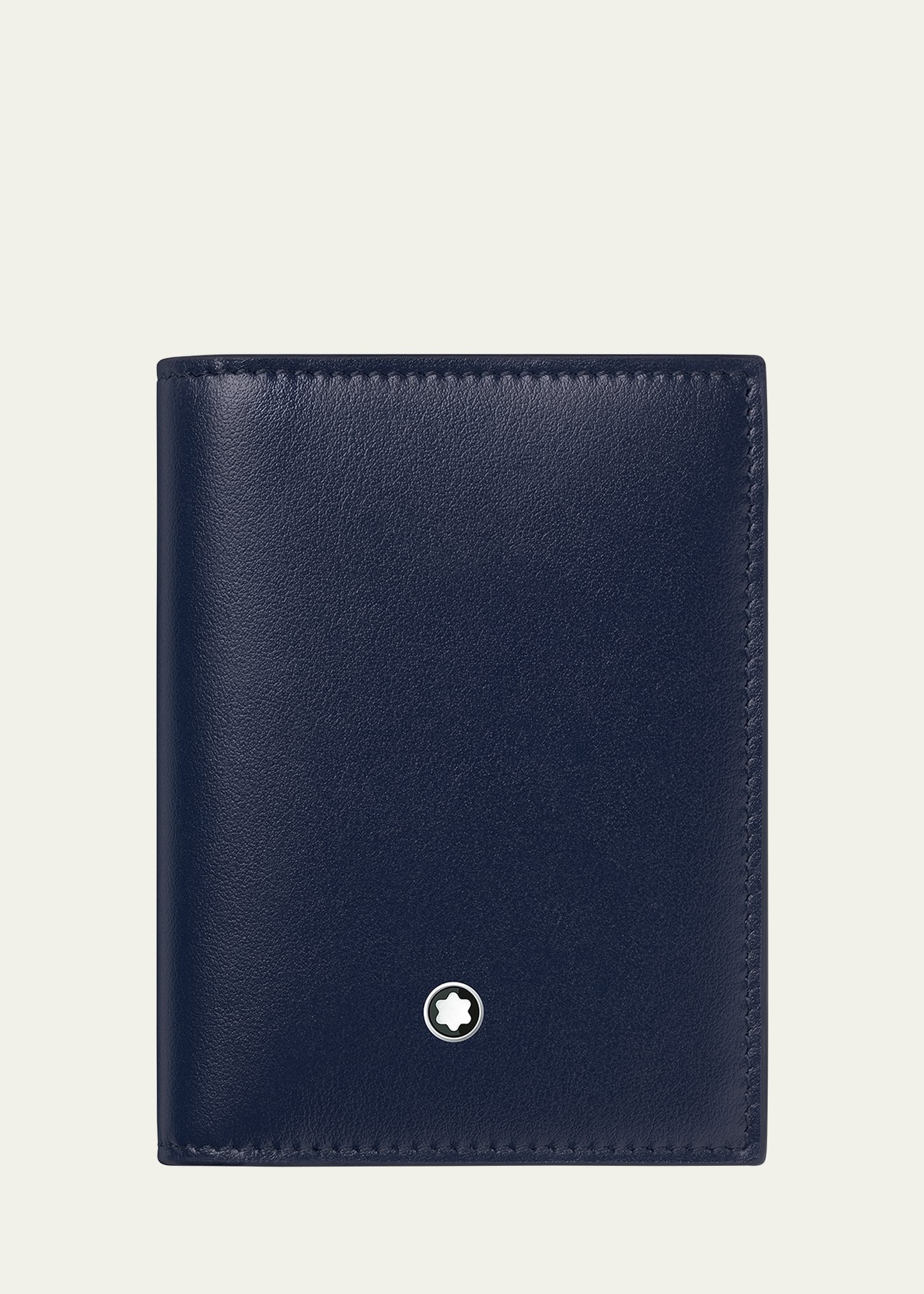 Shop Montblanc Men's Meisterstuck Calfskin Bifold Card Holder In Blue