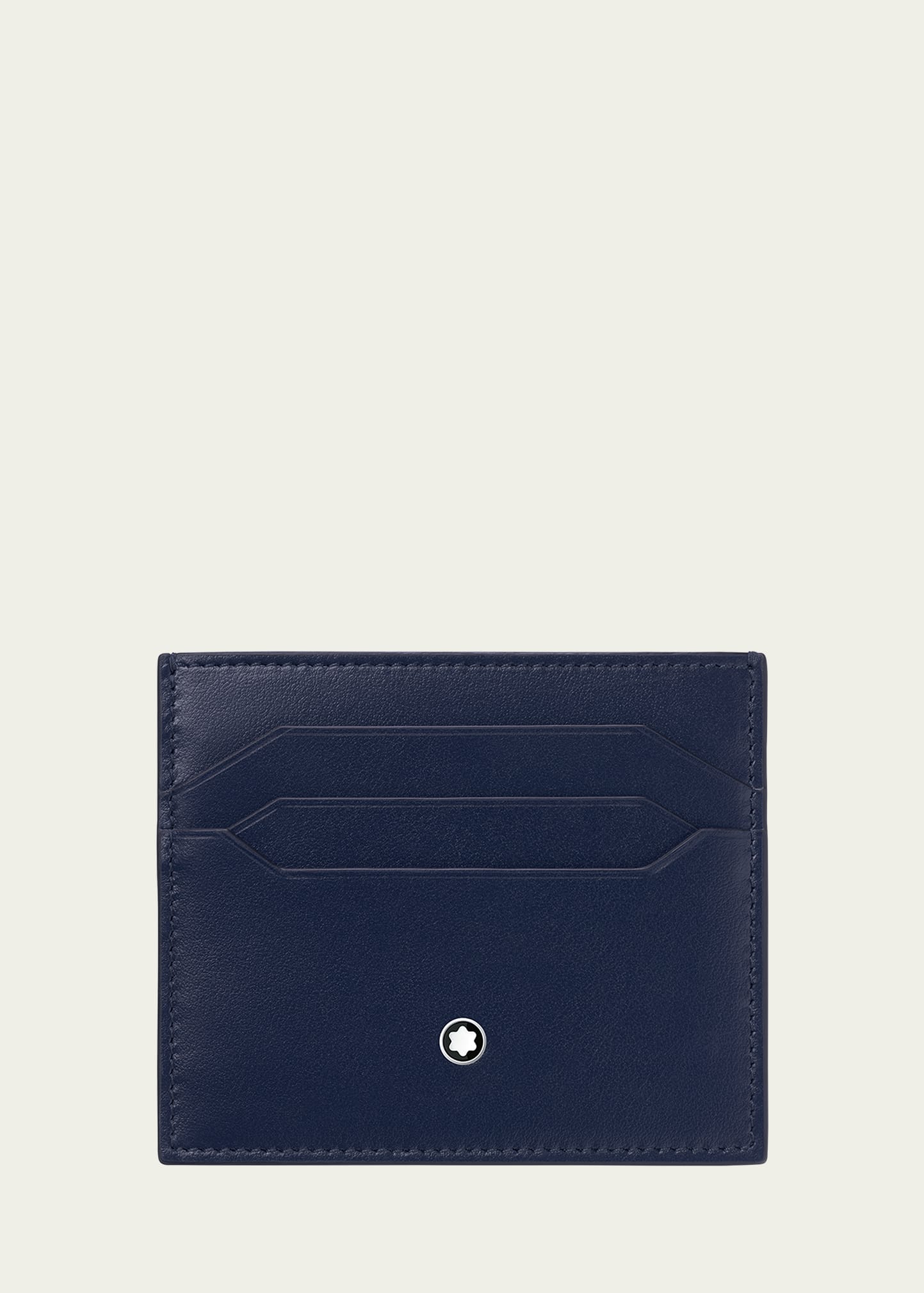 Shop Montblanc Men's Meisterstuck Calfskin Card Holder In Blue