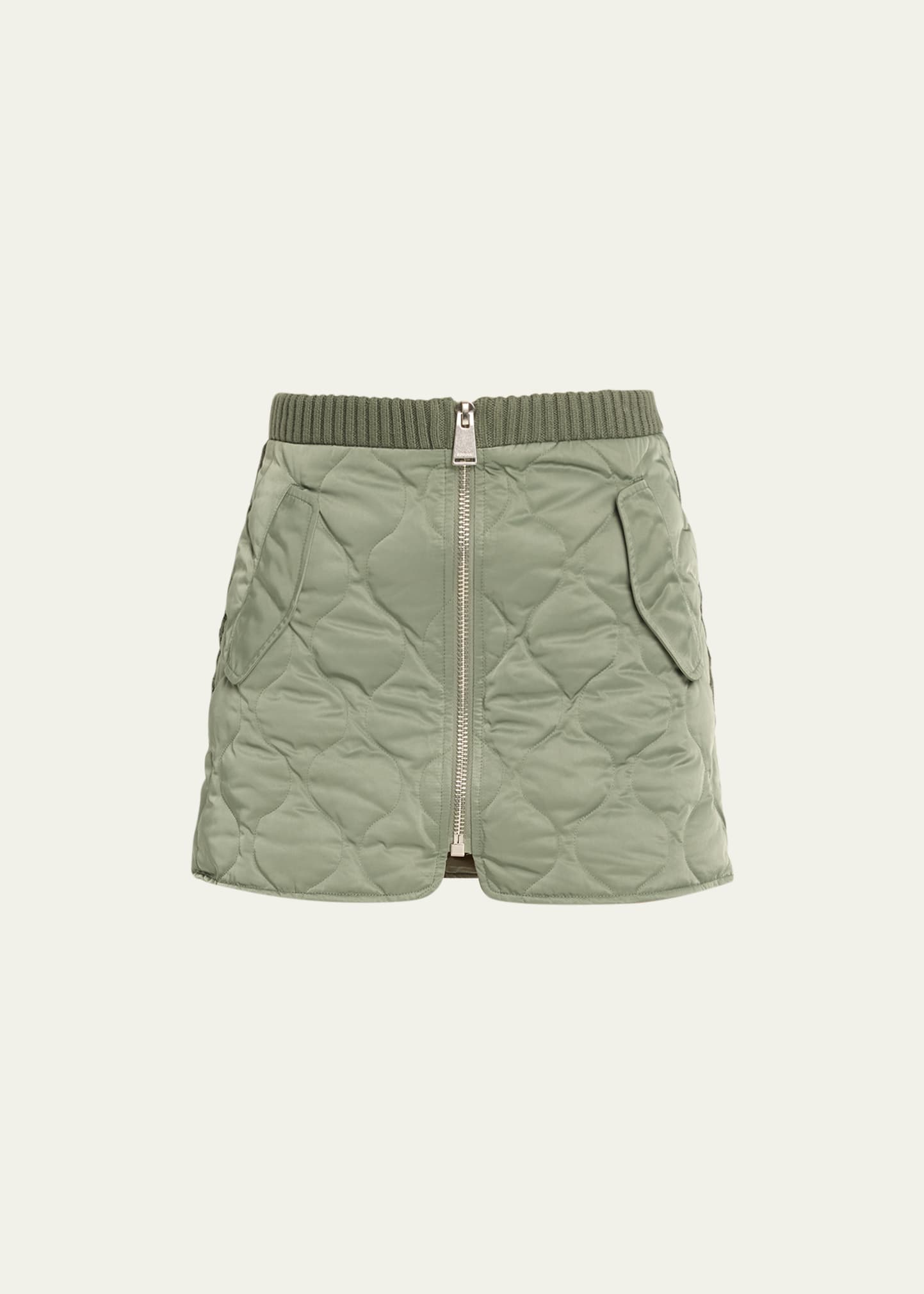 Simkhai Ripley Quilted Shell And Cable-knit Mini Skirt In Park Slope