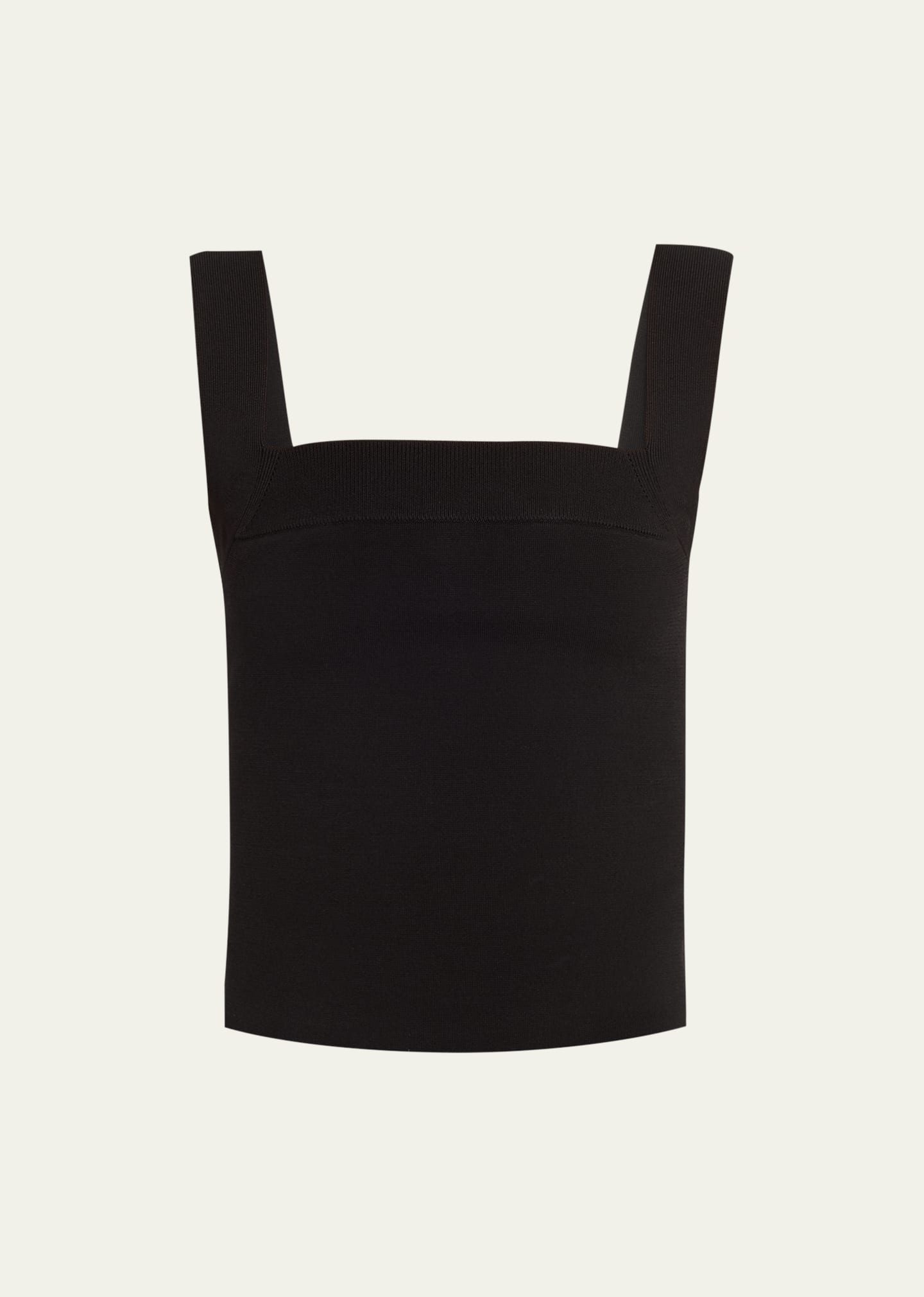 Shop Simkhai Madine Square-neck Rib Tank Top In Black