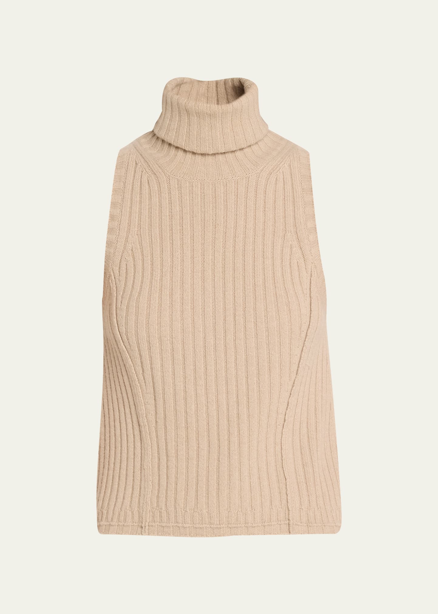 Simkhai Tilda Cashmere And Wool Sleeveless High-neck Top In Light Driftwood